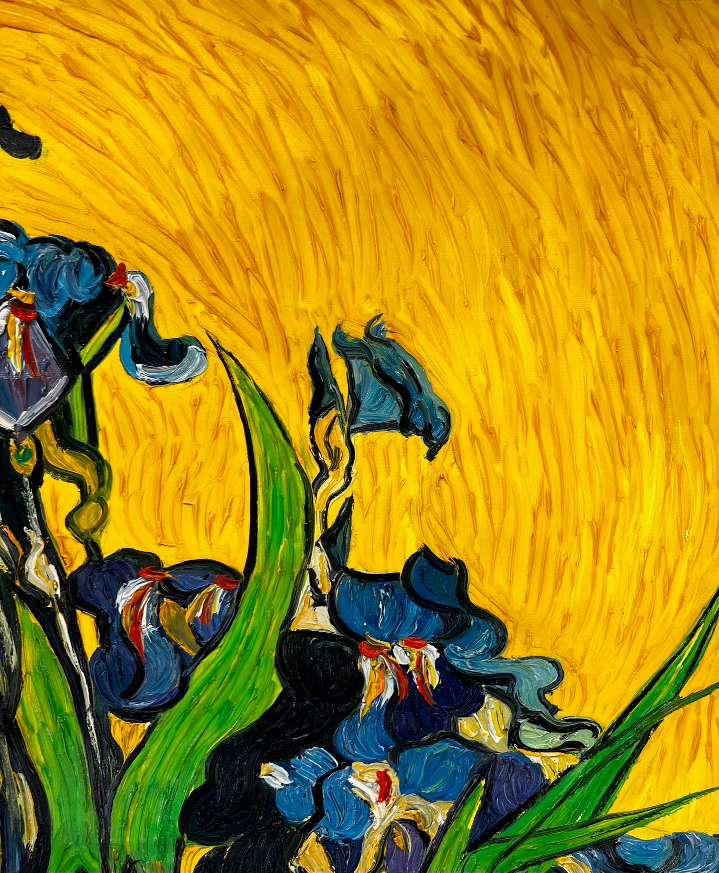 Vincent van Gogh – Vase avec des iris – Peinture à l'huile post-impressionniste peinte à la main sur toile (92 × 73,5 cm)