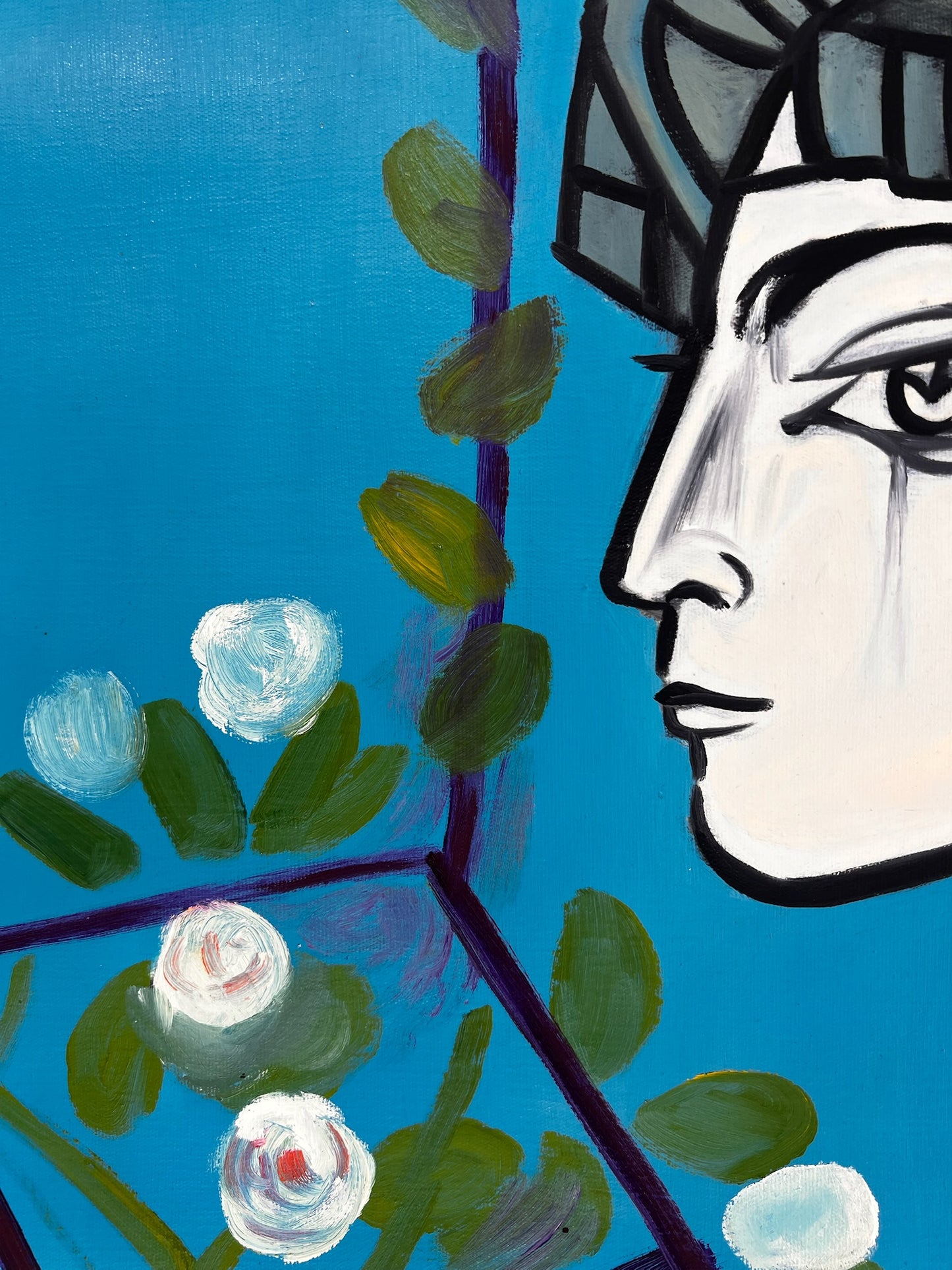 Picasso - Jacqueline avec fleur – Peinture à la main