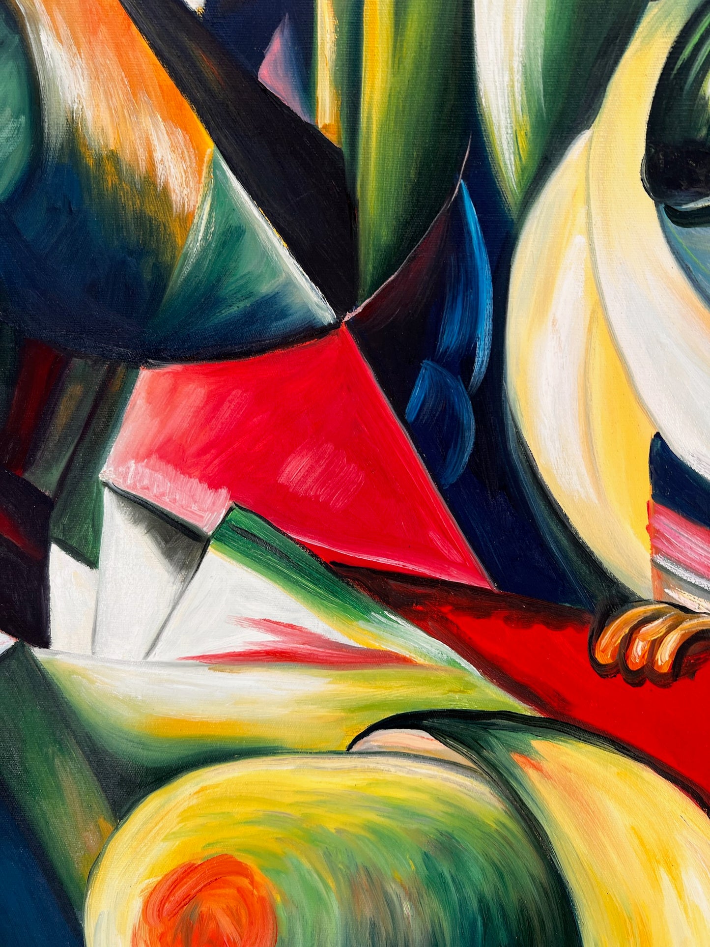 Le Mandrill – Peinture à l'huile expressionniste peinte à la main sur toile (60 × 80 cm)