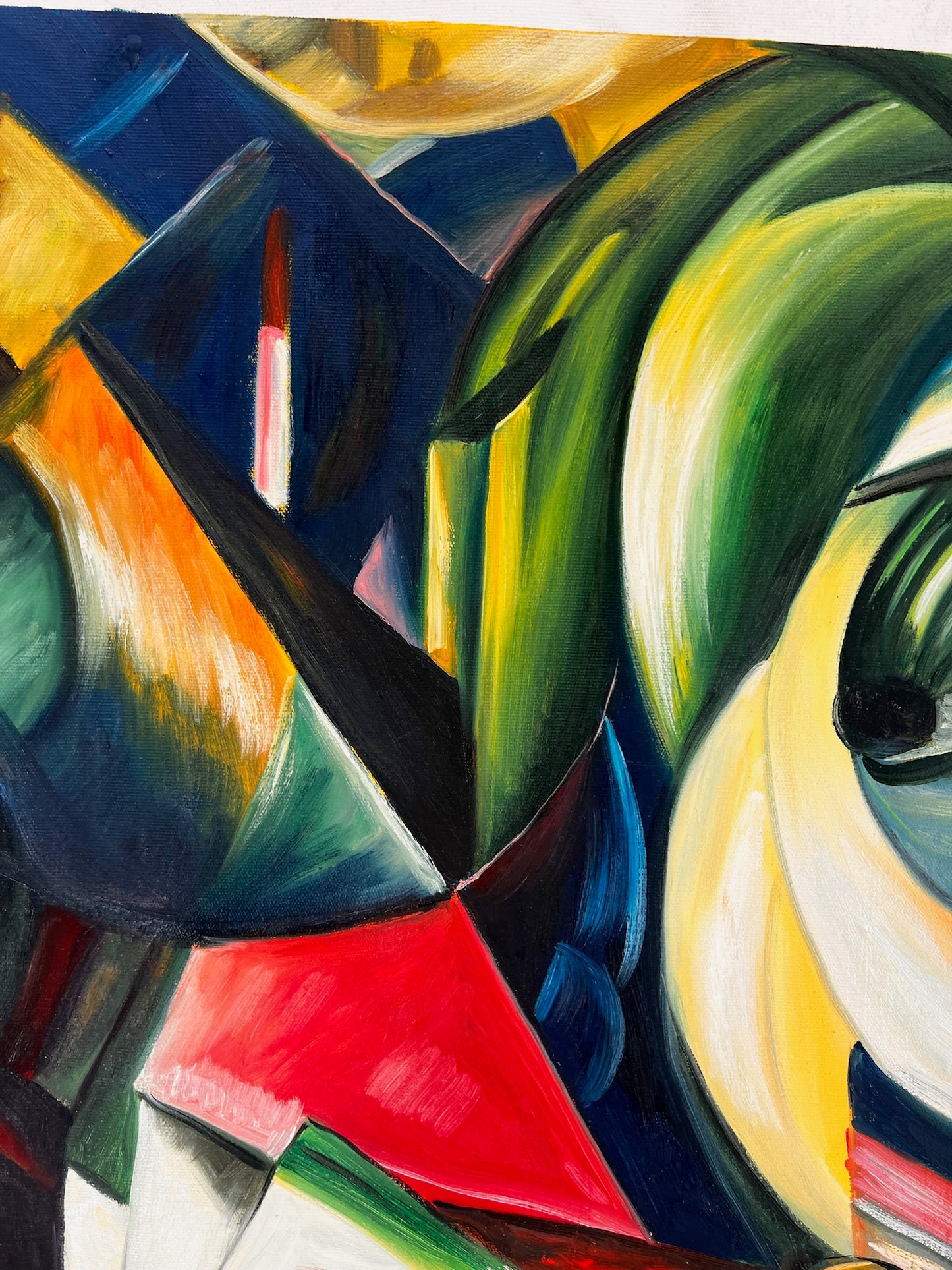 Le Mandrill – Peinture à l'huile expressionniste peinte à la main sur toile (60 × 80 cm)