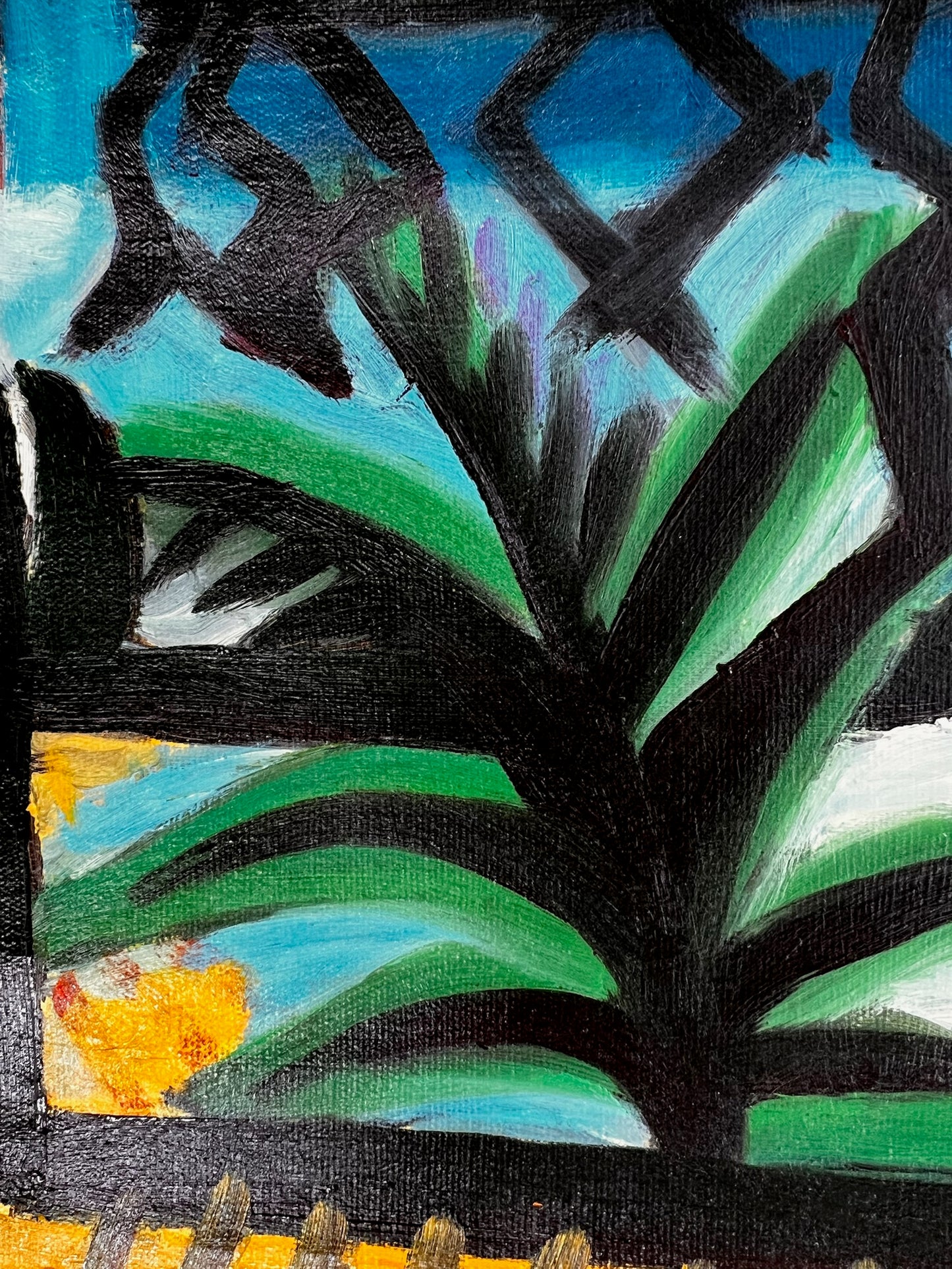 Côte d’Azur – Peinture à l'huile cubiste peinte à la main sur toile (60 × 80 cm)