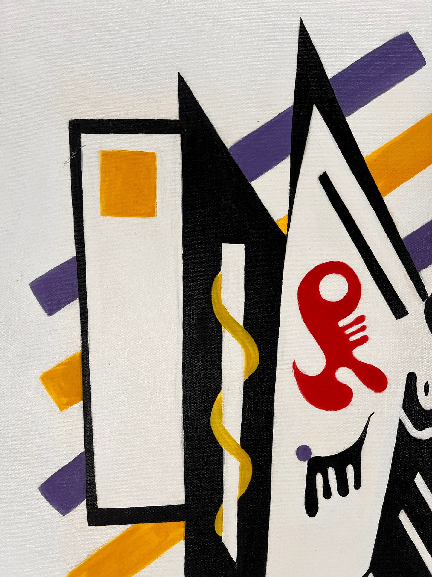 Composition abstraite WK 819 (d'après Wassily Kandinsky) – Peinture à l'huile moderne abstraite peinte à la main sur toile (60 × 80 cm, encadrée)