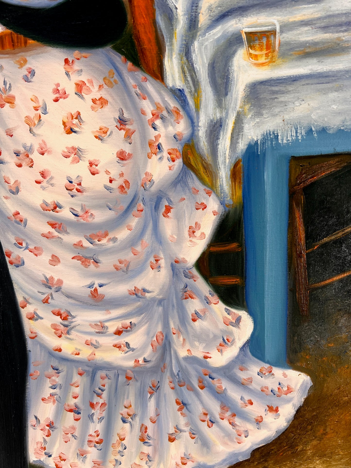 Danse à Bougival (d'après Pierre-Auguste Renoir) – Peinture à l'huile impressionniste sur toile peinte à la main (60 × 80 cm, encadrée)