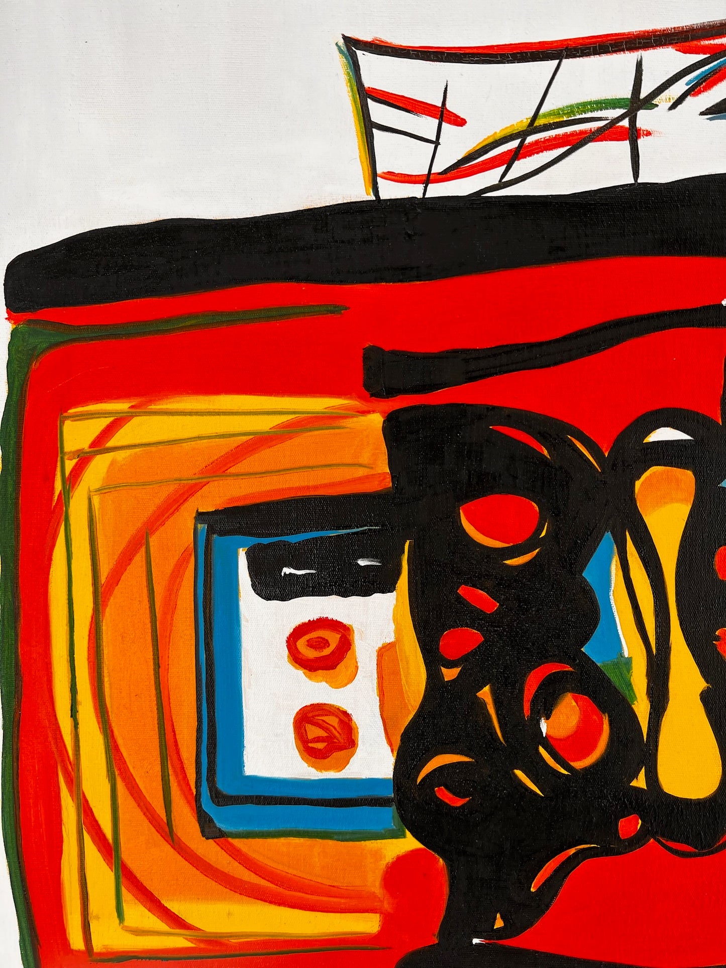 Composition abstraite (d'après Wassily Kandinsky) – Peinture abstraite moderne à l'huile sur toile (60 × 80 cm, encadrée)
