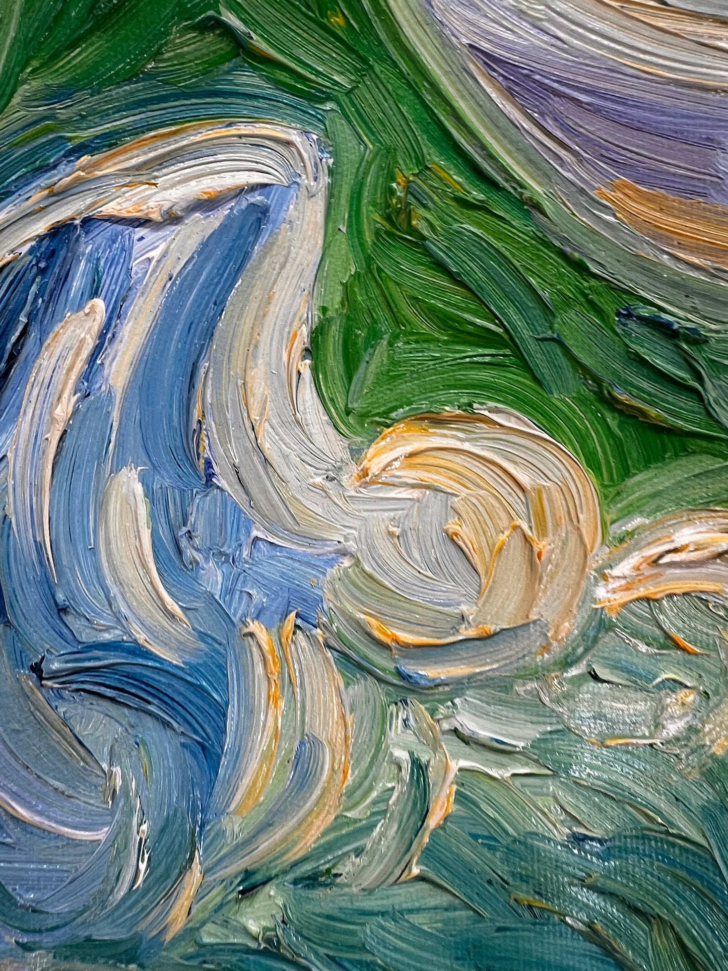 Peinture à la main de Van Gogh Champ de blé avec cyprès : peinture à l'huile post-impressionniste sur toile