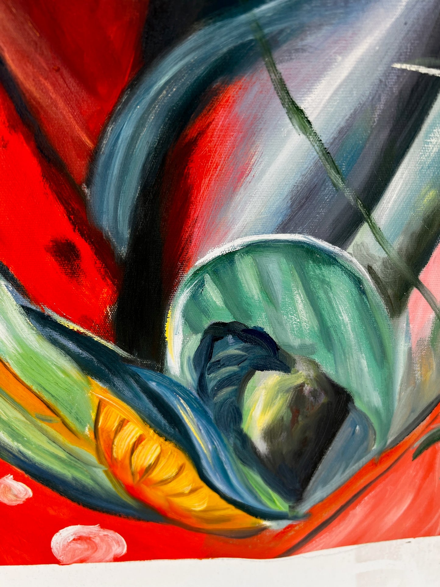 Sous la pluie (d'après Franz Marc) – Huile sur toile expressionniste peinte à la main (64 × 80 cm, livré roulé)