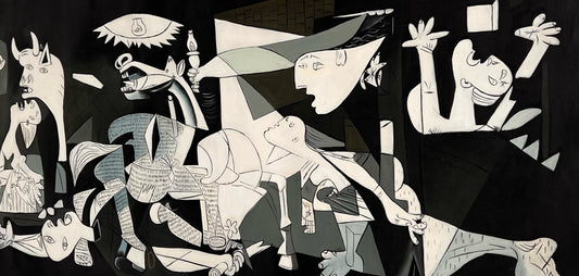 Guernica – Peinture à l'huile cubiste peinte à la main sur toile (50 × 100 cm)