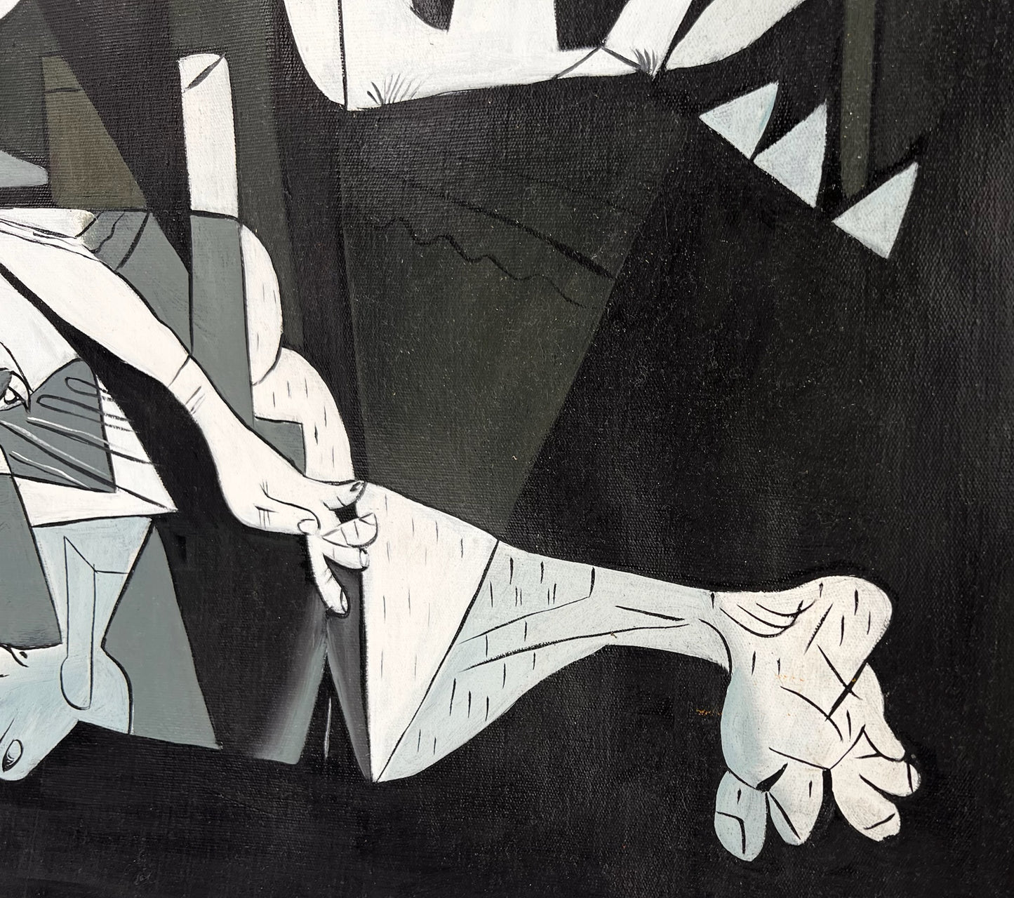 Guernica – Peinture à l'huile cubiste peinte à la main sur toile (50 × 100 cm)