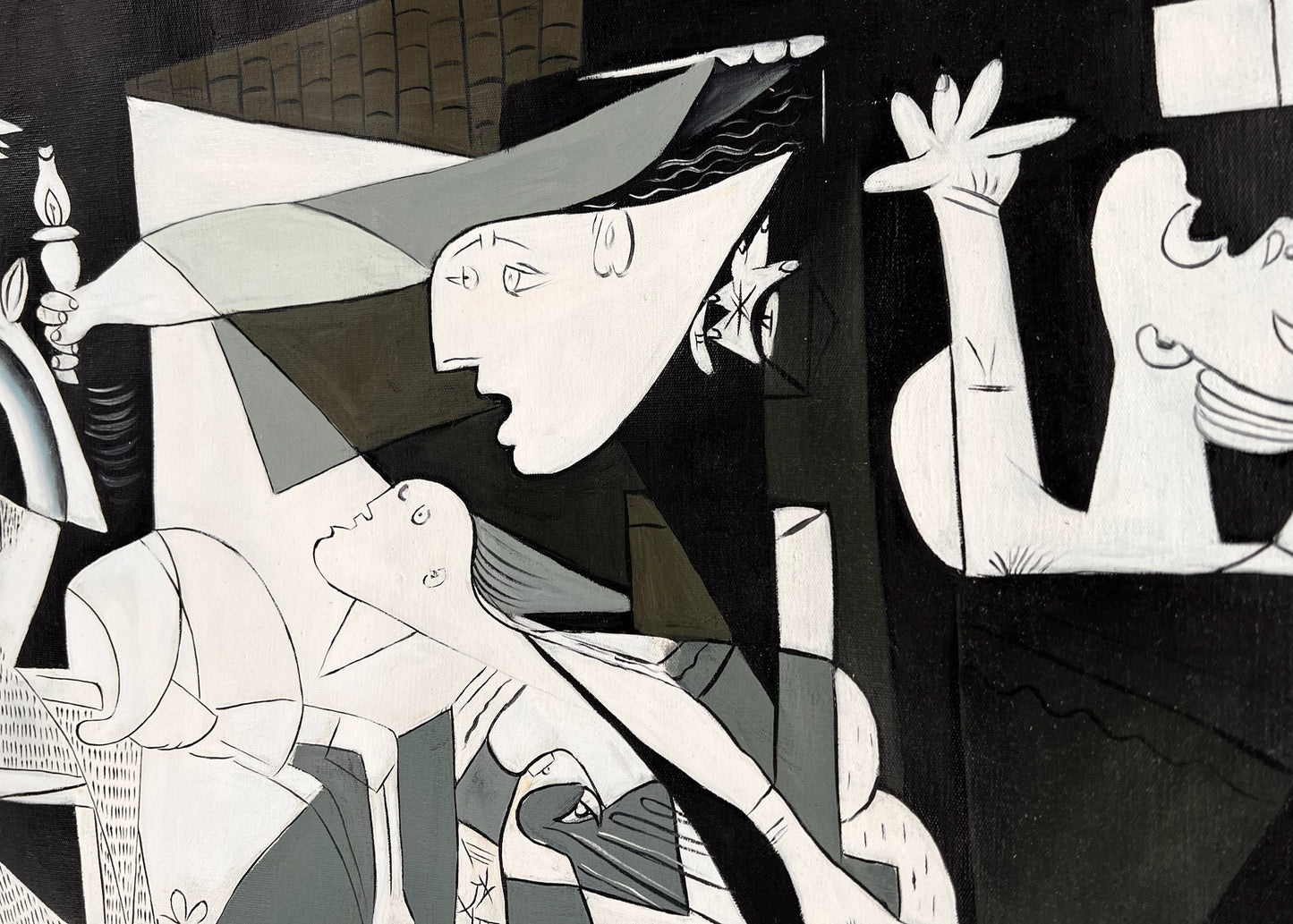 Guernica – Peinture à l'huile cubiste peinte à la main sur toile (50 × 100 cm)
