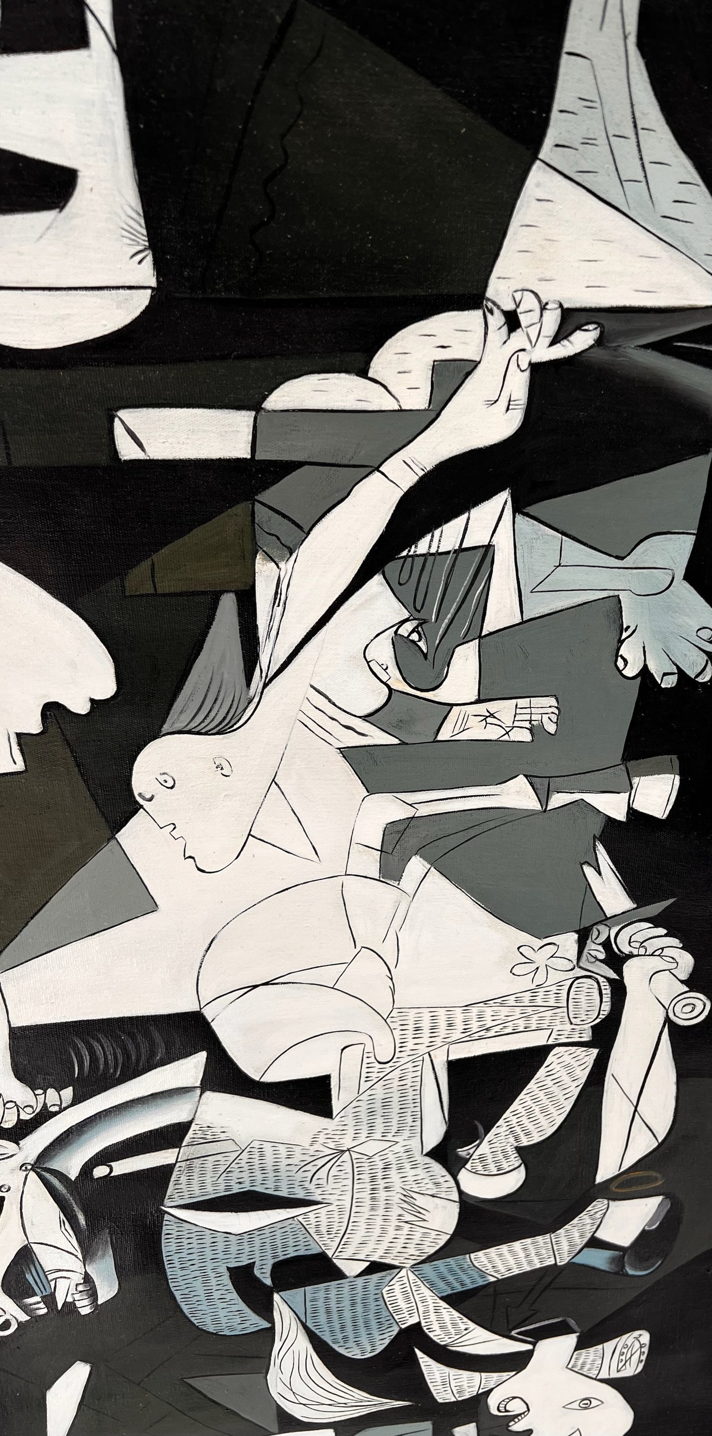 Guernica – Peinture à l'huile cubiste peinte à la main sur toile (50 × 100 cm)