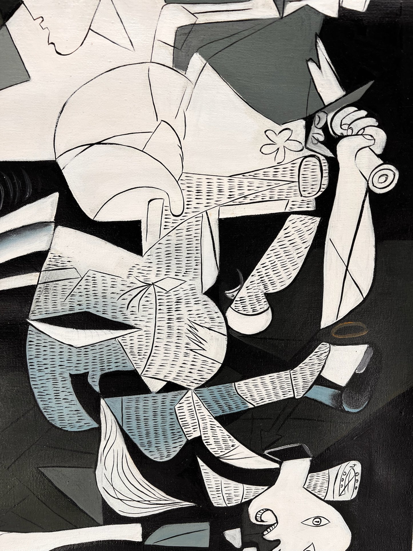 Guernica – Peinture à l'huile cubiste peinte à la main sur toile (50 × 100 cm)