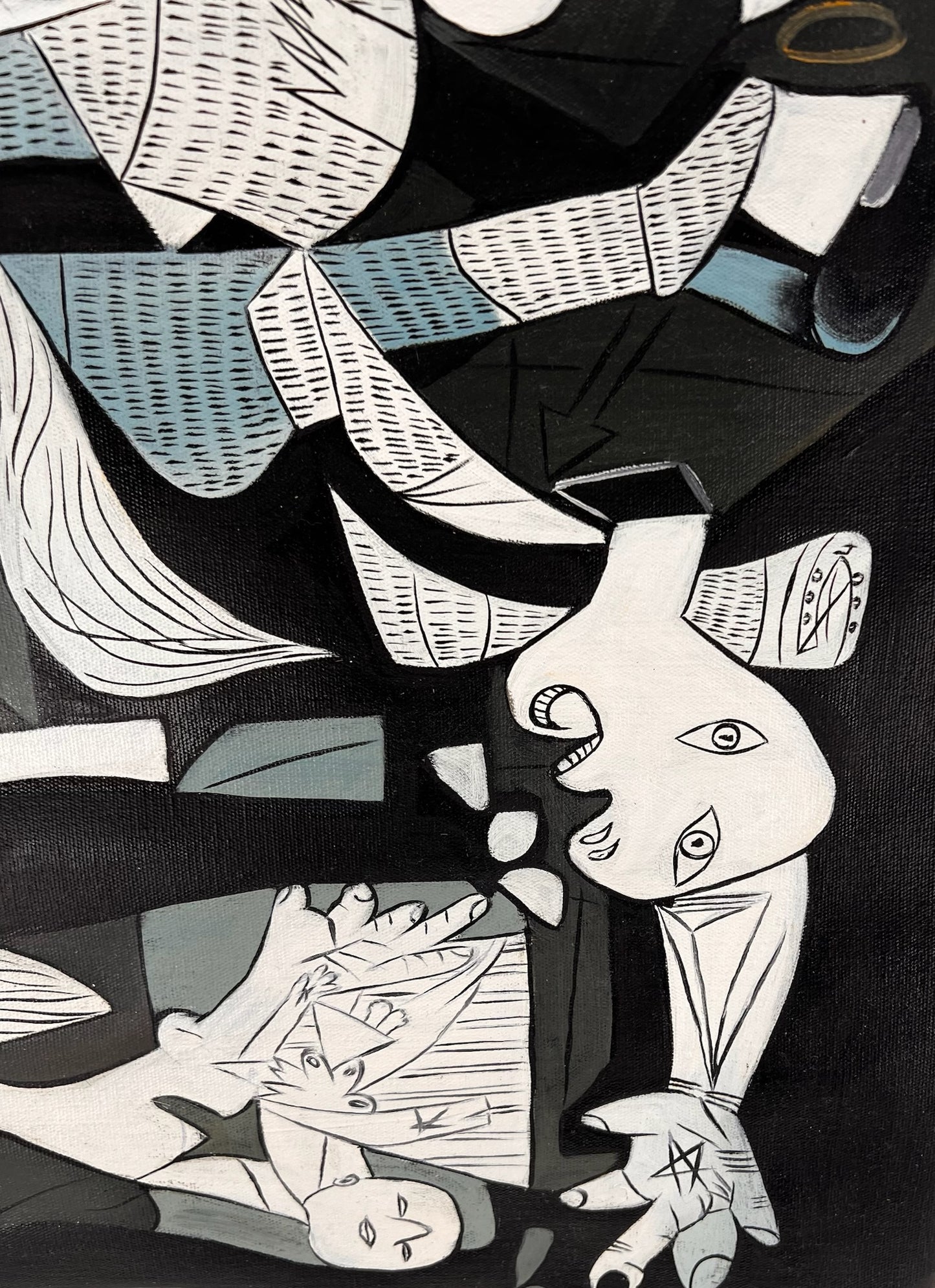 Guernica – Peinture à l'huile cubiste peinte à la main sur toile (50 × 100 cm)
