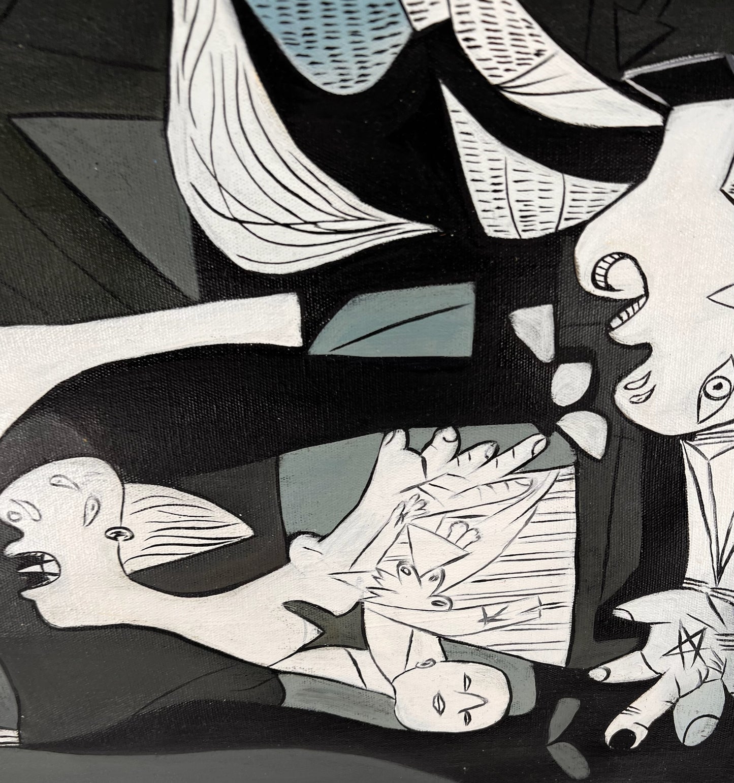 Guernica – Peinture à l'huile cubiste peinte à la main sur toile (50 × 100 cm)