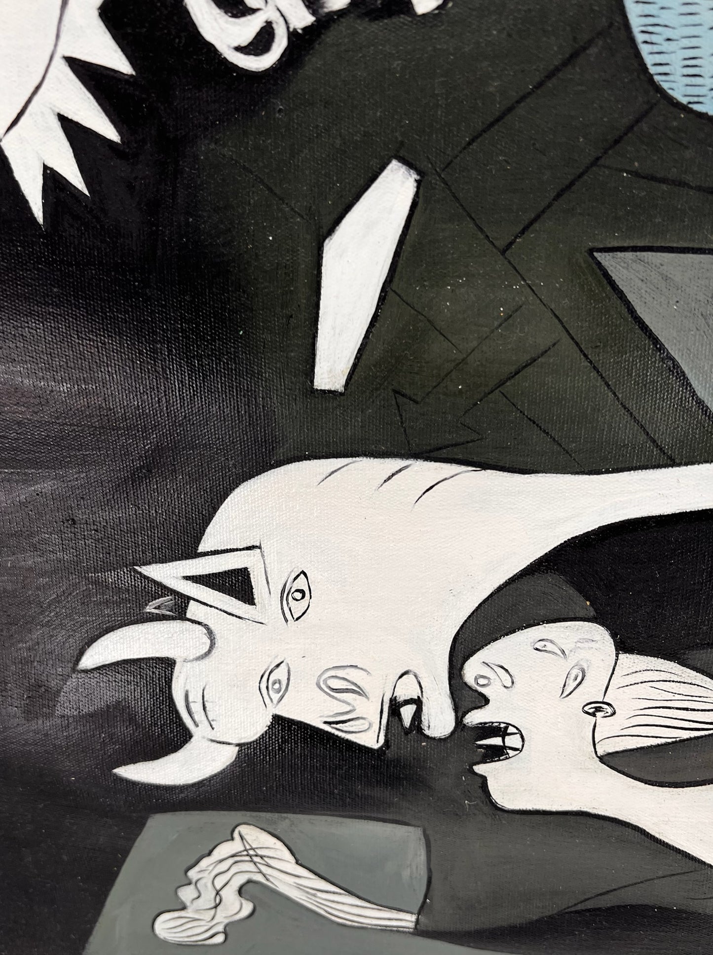 Guernica – Peinture à l'huile cubiste peinte à la main sur toile (50 × 100 cm)