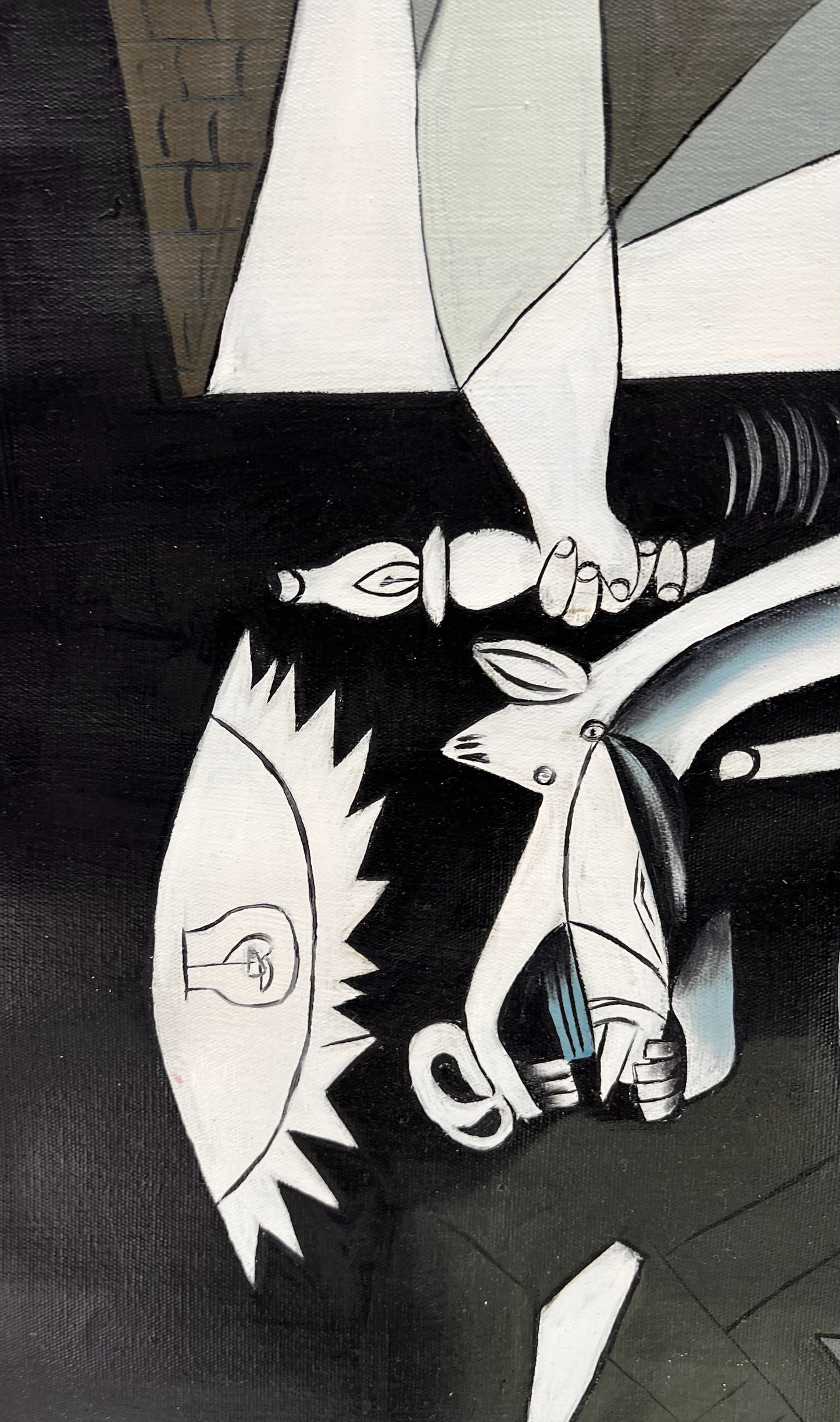 Guernica – Peinture à l'huile cubiste peinte à la main sur toile (50 × 100 cm)
