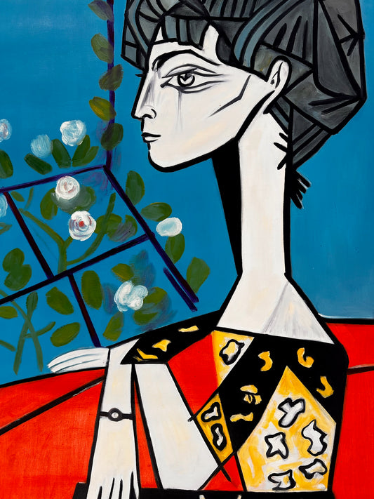 Picasso - Jacqueline avec fleur – Peinture à la main