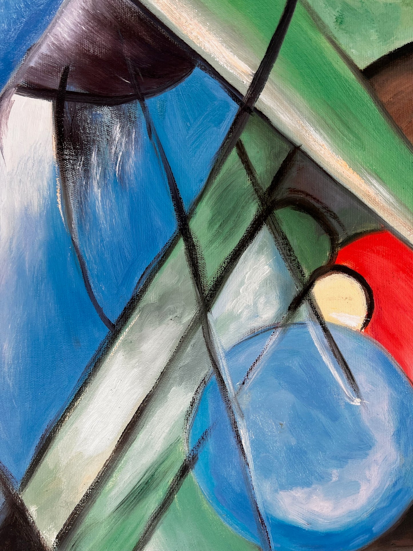 Rehe im Walde II – Peinture à l'huile expressionniste peinte à la main sur toile (64 × 80 cm)