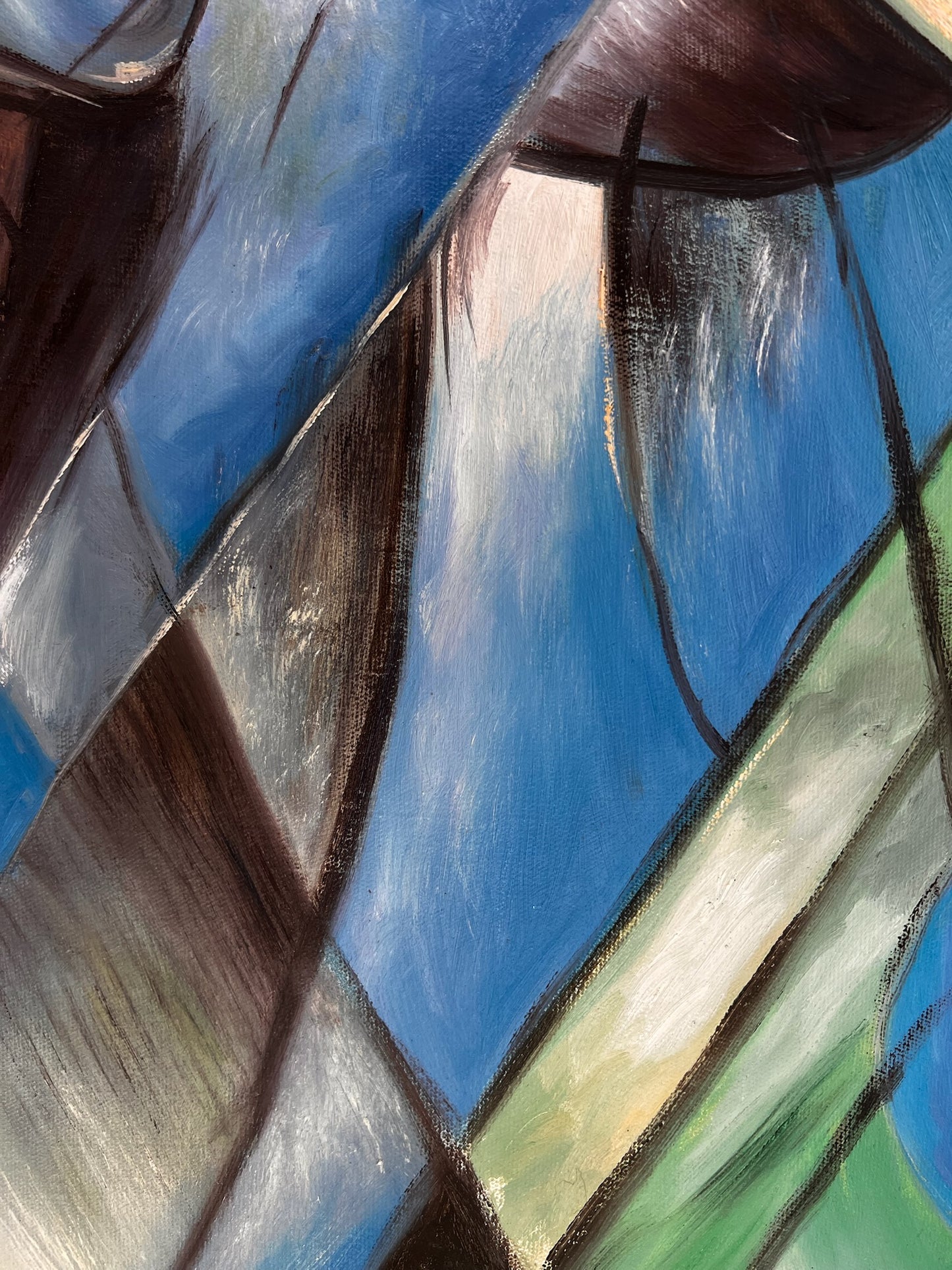 Rehe im Walde II – Peinture à l'huile expressionniste peinte à la main sur toile (64 × 80 cm)