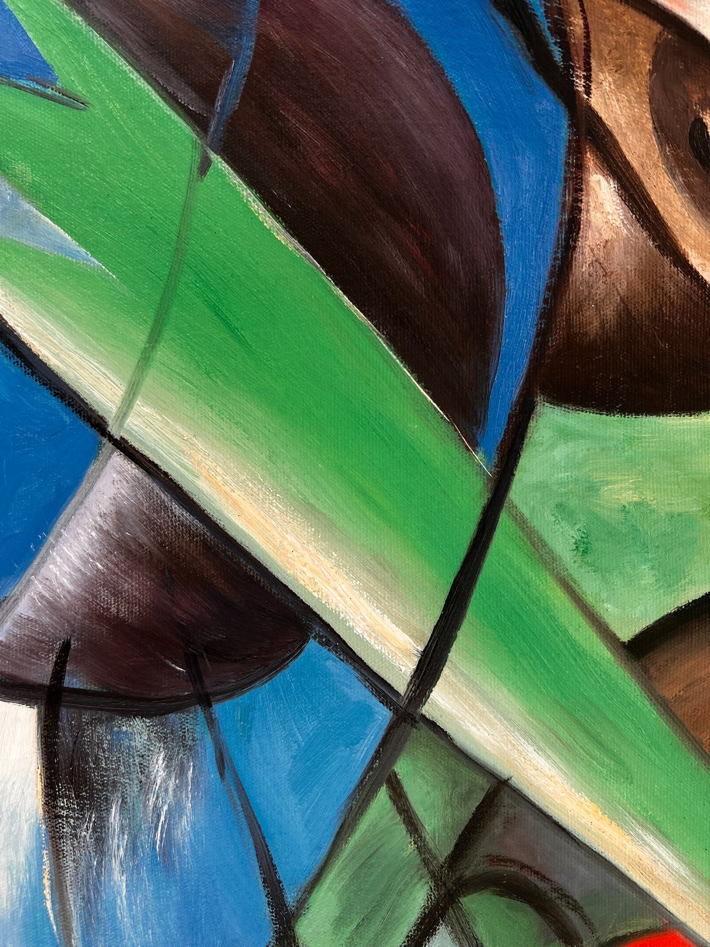 Rehe im Walde II – Peinture à l'huile expressionniste peinte à la main sur toile (64 × 80 cm)