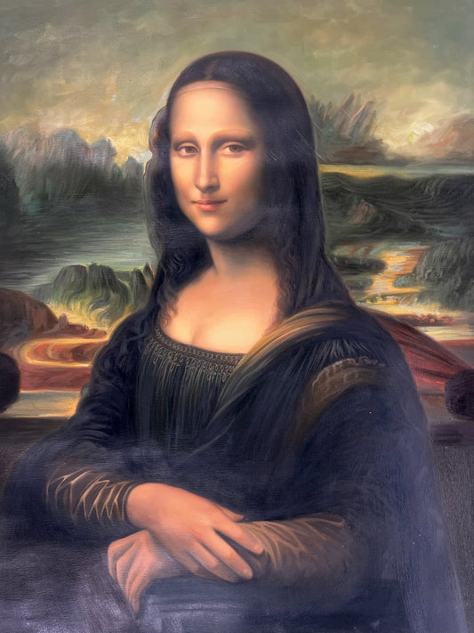 Mona Lisa – Peinture à l'huile Renaissance peinte à la main sur toile (60 × 80 cm)