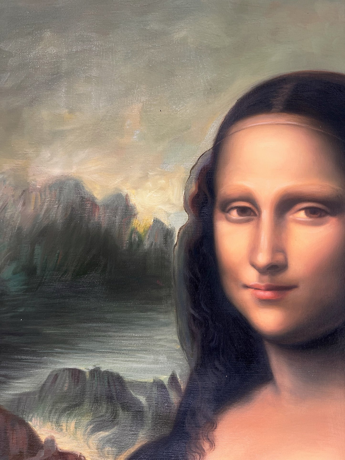 Mona Lisa – Peinture à l'huile Renaissance peinte à la main sur toile (60 × 80 cm)