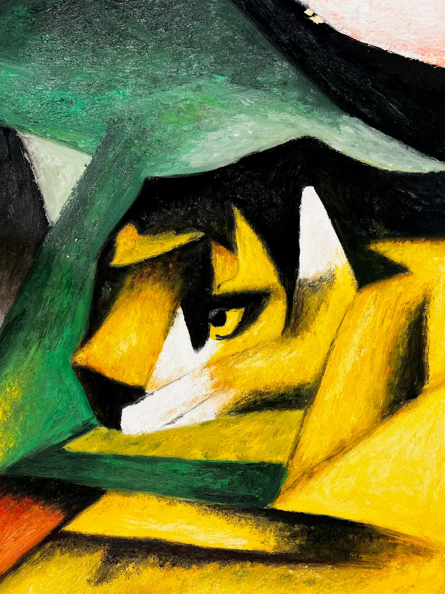 Tigre – Peinture à l'huile expressionniste peinte à la main sur toile (64 × 80 cm)