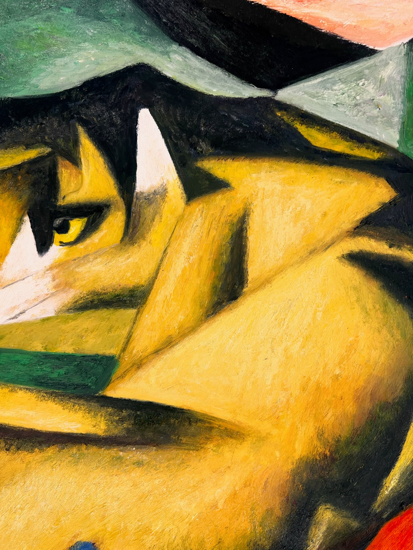Tigre – Peinture à l'huile expressionniste peinte à la main sur toile (64 × 80 cm)