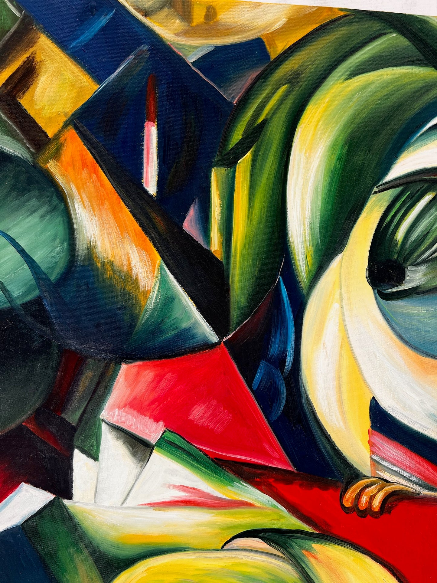 Le Mandrill – Peinture à l'huile expressionniste peinte à la main sur toile (60 × 80 cm)