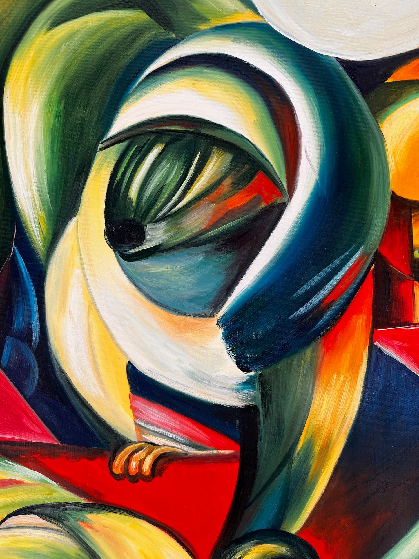 Le Mandrill – Peinture à l'huile expressionniste peinte à la main sur toile (60 × 80 cm)
