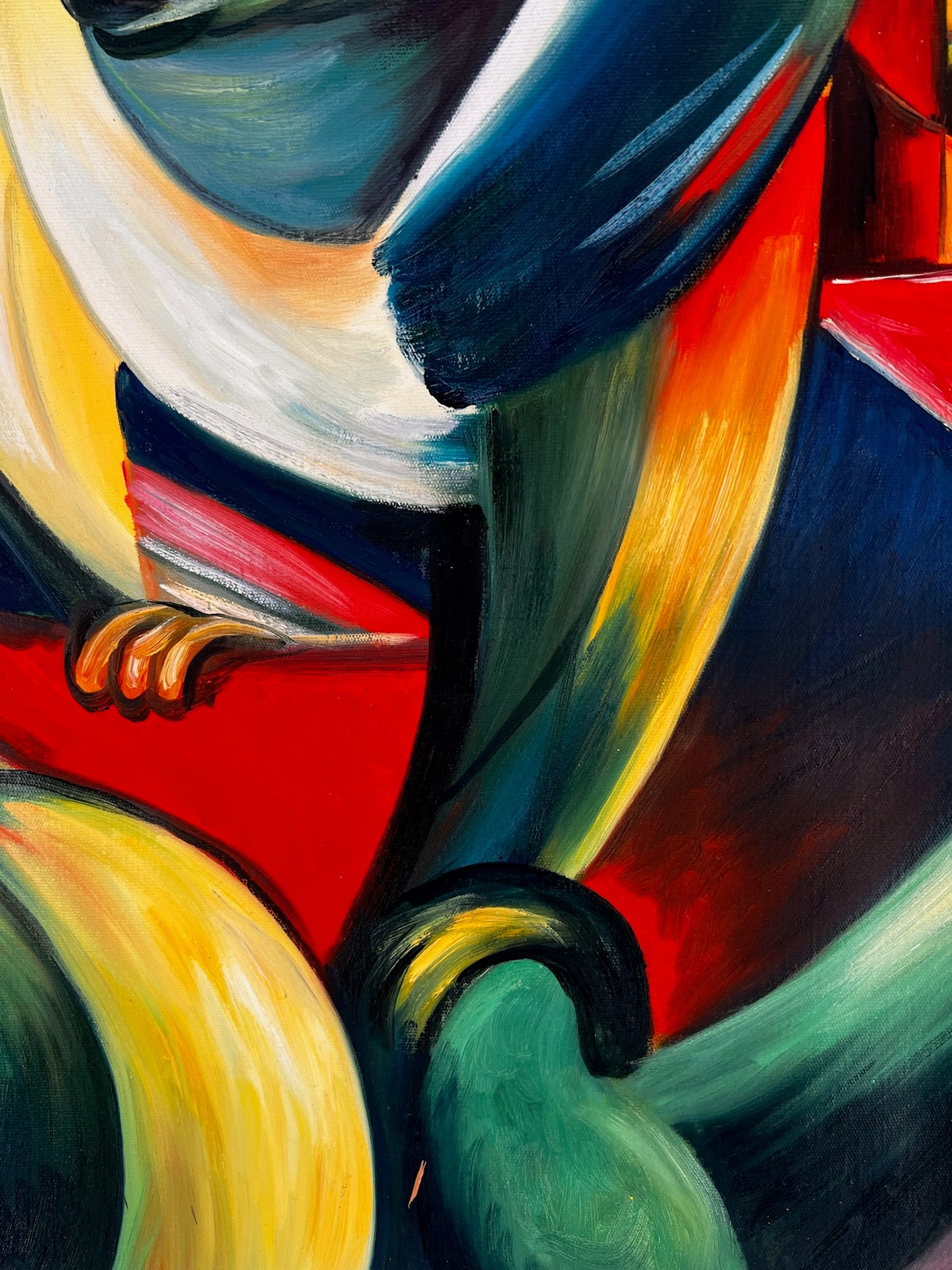 Le Mandrill – Peinture à l'huile expressionniste peinte à la main sur toile (60 × 80 cm)