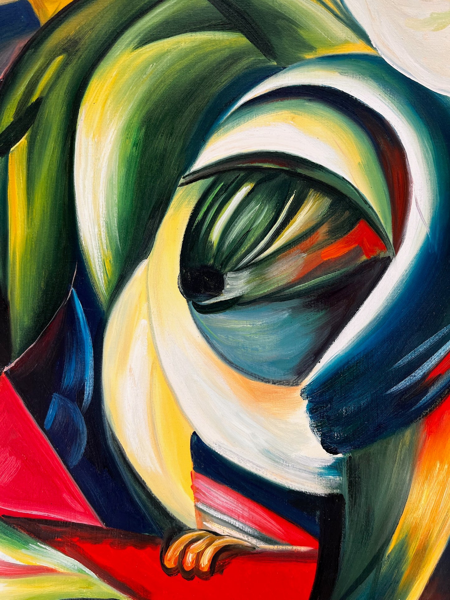 Le Mandrill – Peinture à l'huile expressionniste peinte à la main sur toile (60 × 80 cm)