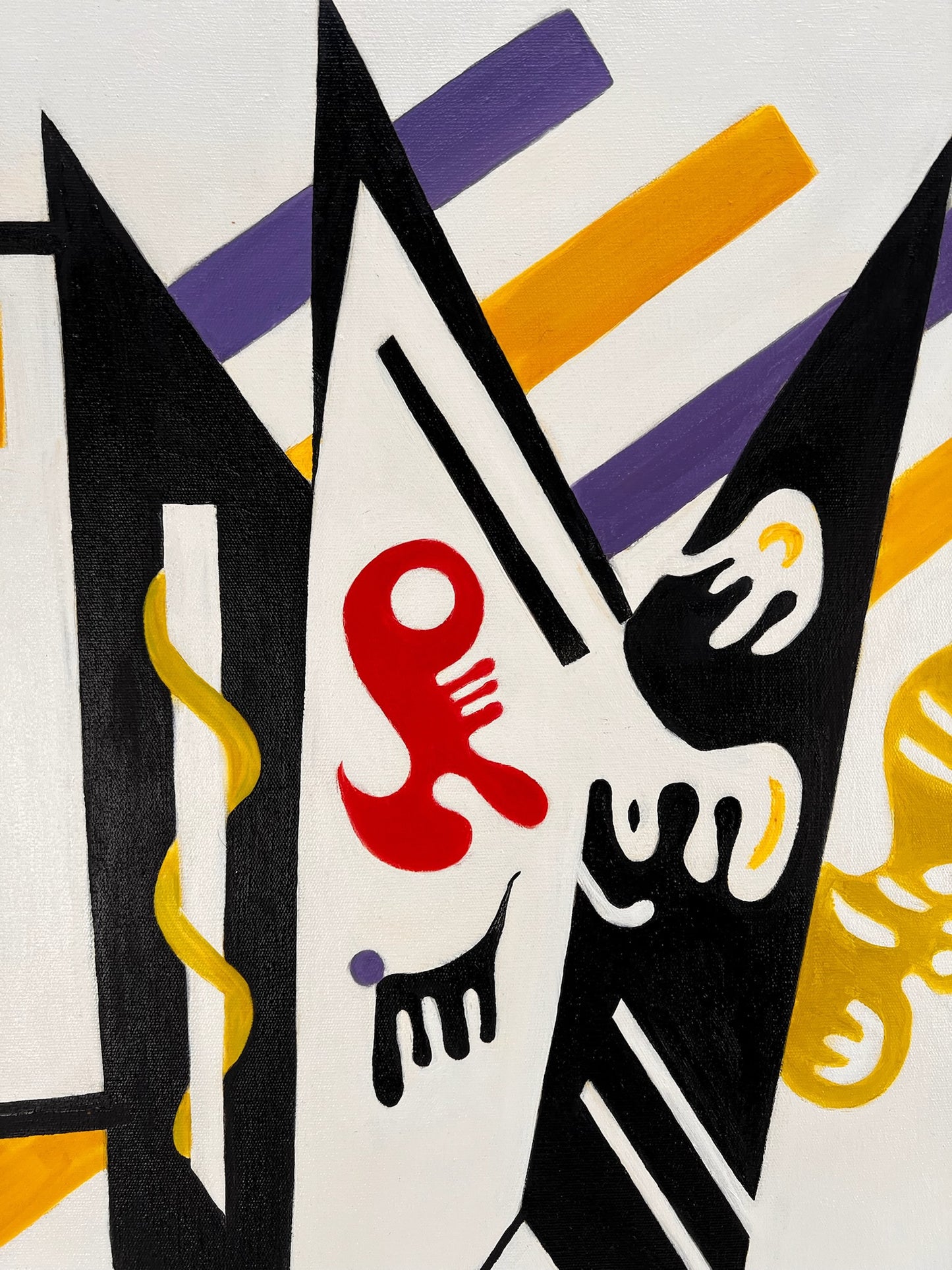 Composition abstraite WK 819 (d'après Wassily Kandinsky) – Peinture à l'huile moderne abstraite peinte à la main sur toile (60 × 80 cm, encadrée)