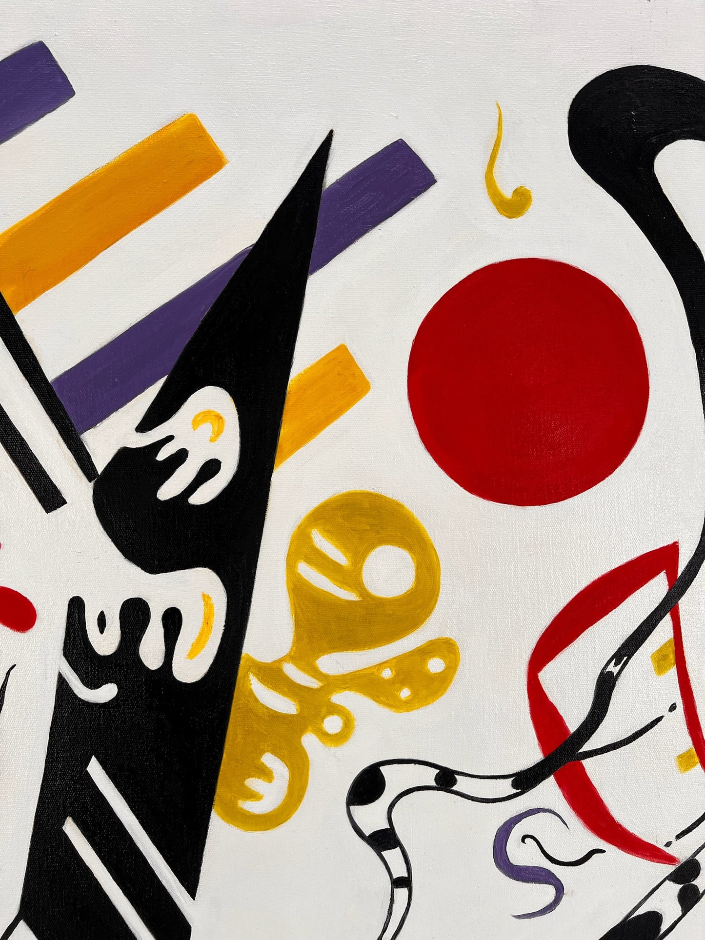 Composition abstraite WK 819 (d'après Wassily Kandinsky) – Peinture à l'huile moderne abstraite peinte à la main sur toile (60 × 80 cm, encadrée)