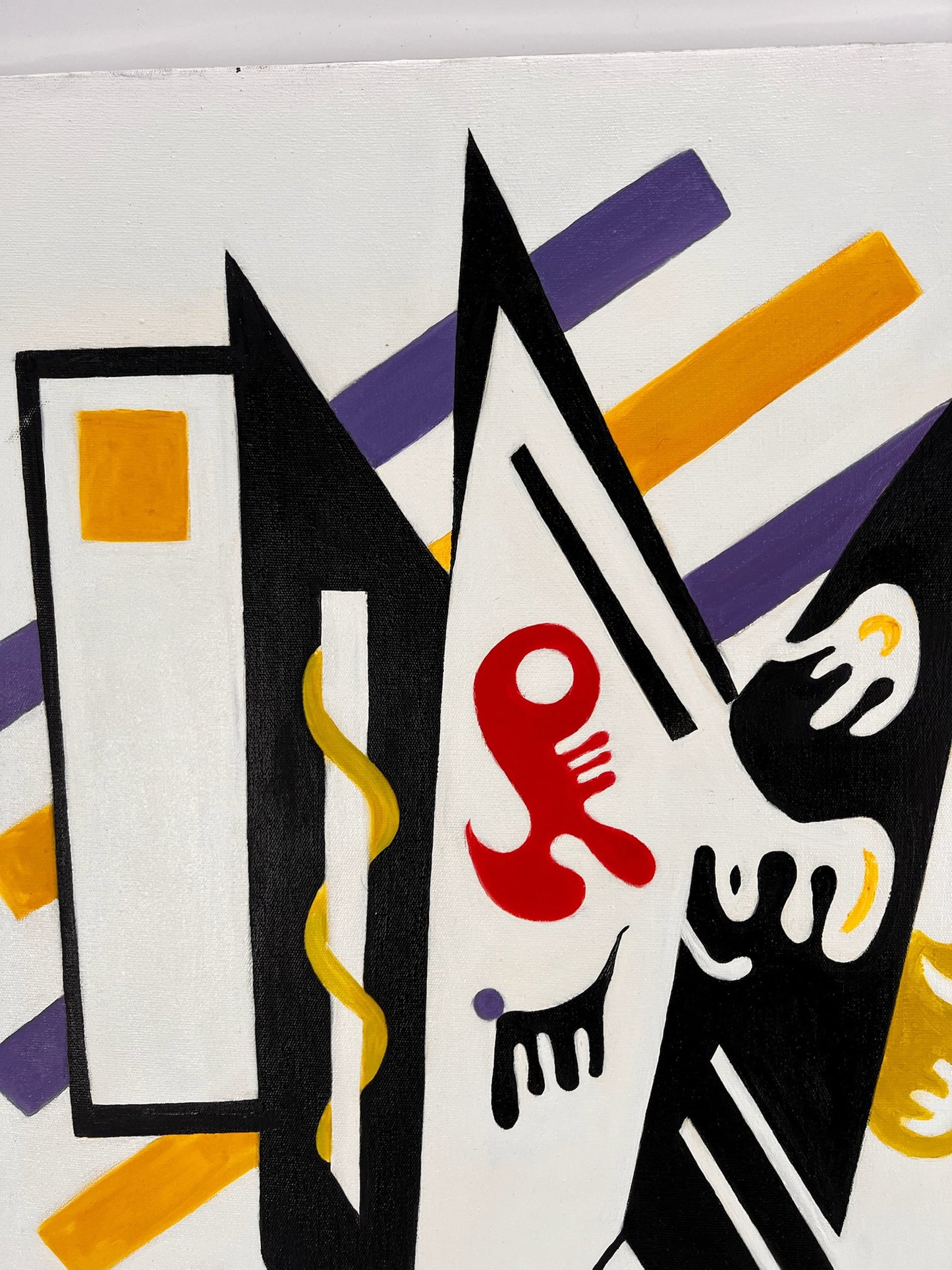 Composition abstraite WK 819 (d'après Wassily Kandinsky) – Peinture à l'huile moderne abstraite peinte à la main sur toile (60 × 80 cm, encadrée)