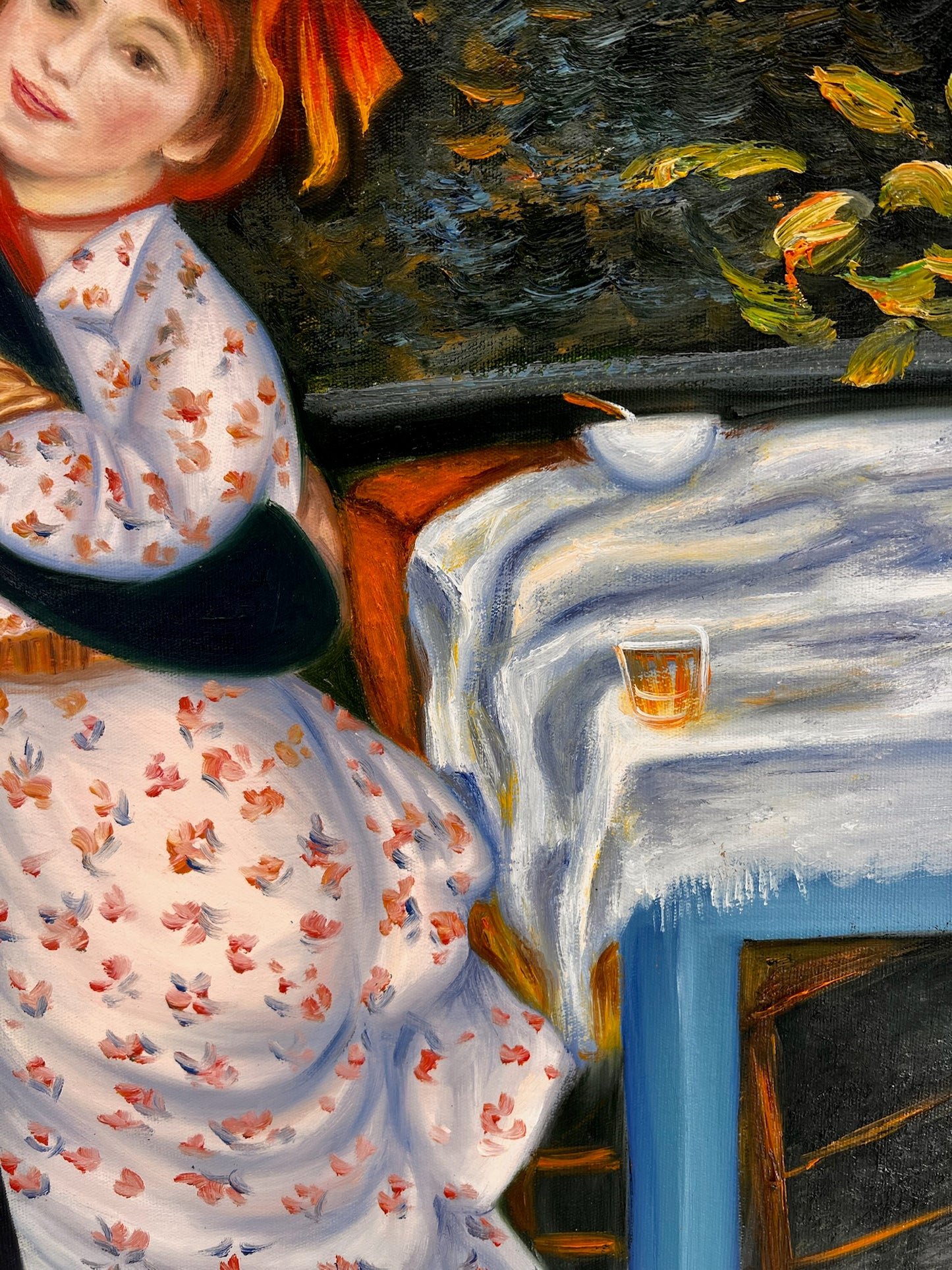 Danse à Bougival (d'après Pierre-Auguste Renoir) – Peinture à l'huile impressionniste sur toile peinte à la main (60 × 80 cm, encadrée)