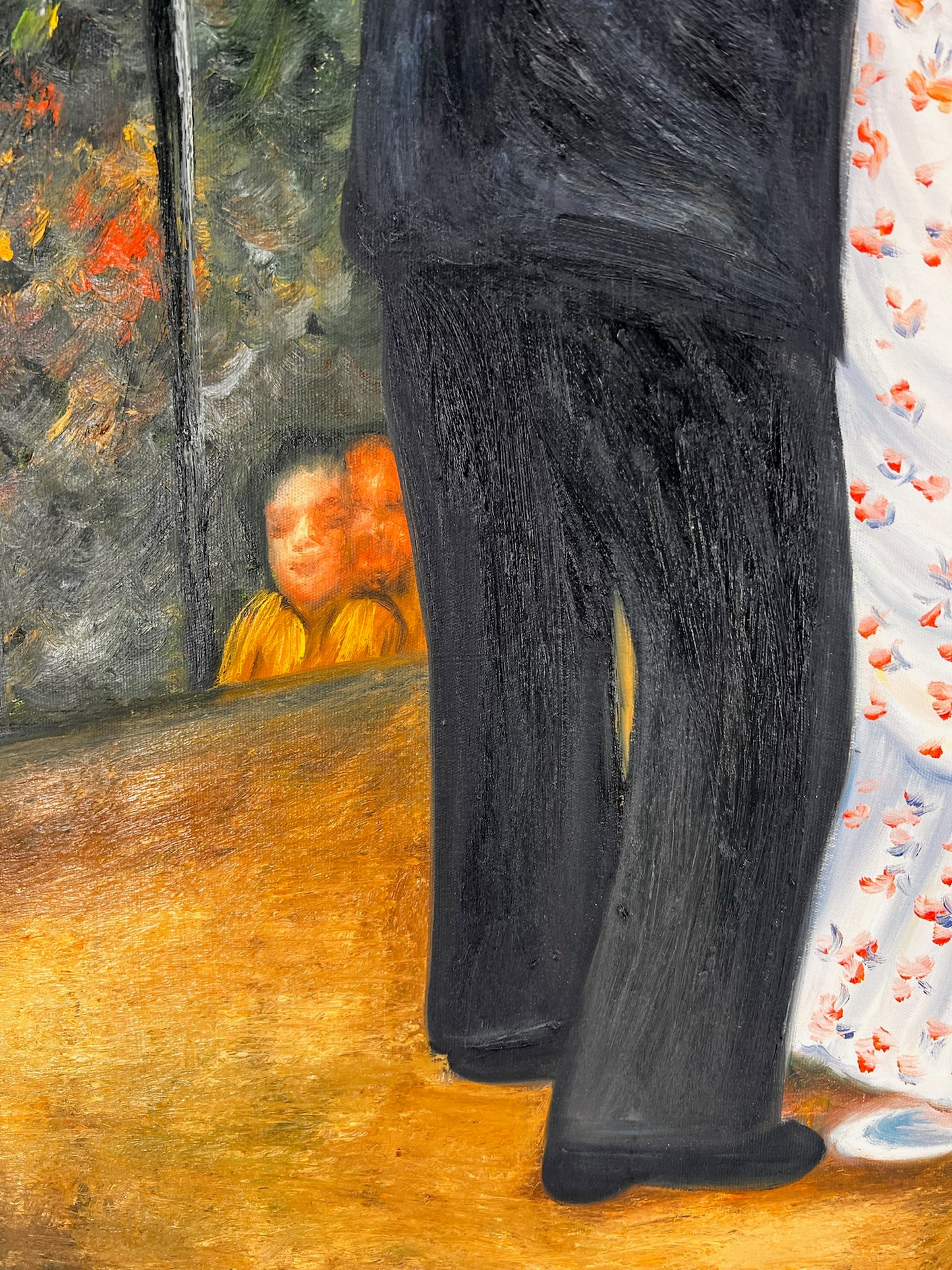 Danse à Bougival (d'après Pierre-Auguste Renoir) – Peinture à l'huile impressionniste sur toile peinte à la main (60 × 80 cm, encadrée)