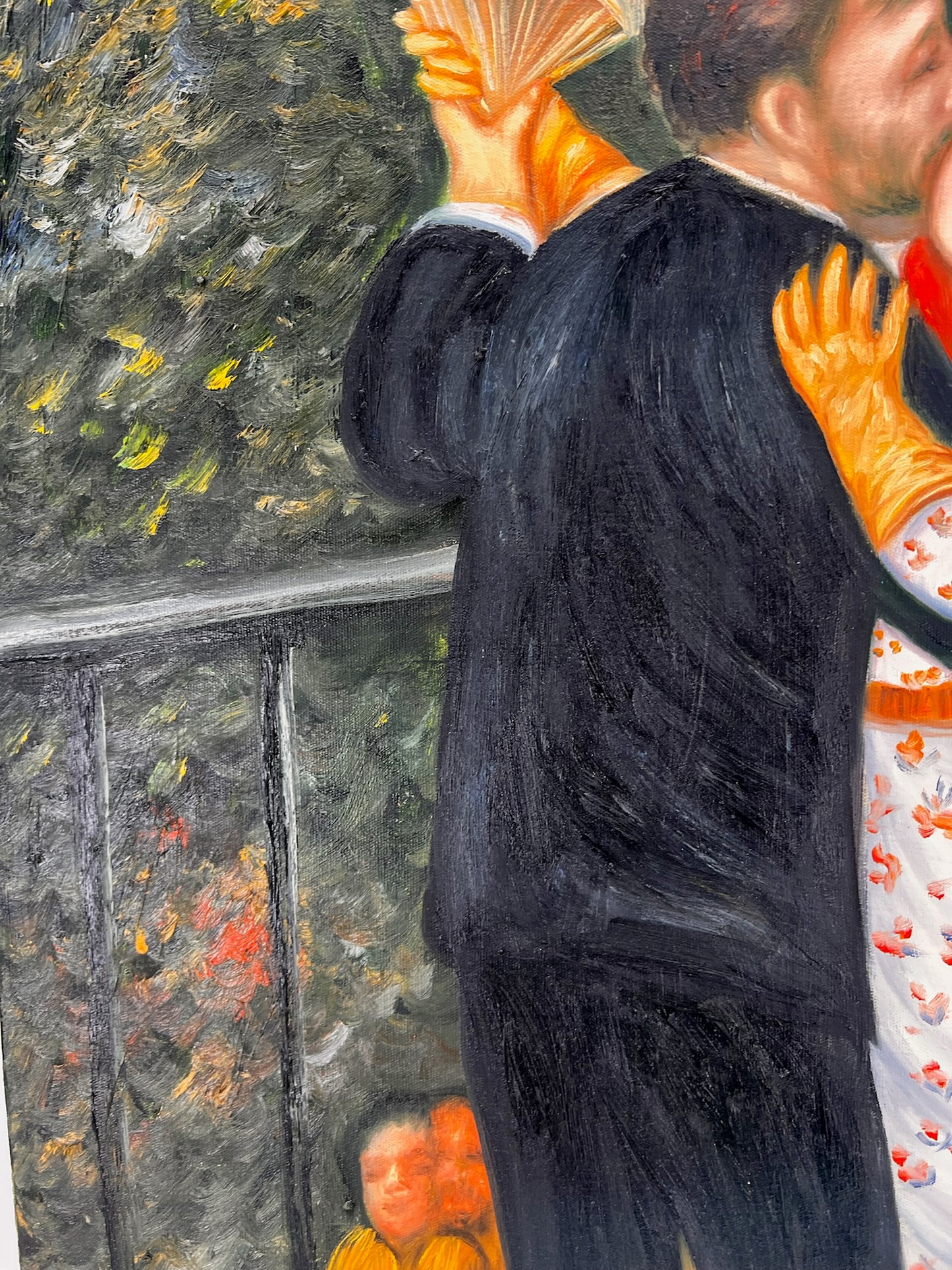 Danse à Bougival (d'après Pierre-Auguste Renoir) – Peinture à l'huile impressionniste sur toile peinte à la main (60 × 80 cm, encadrée)