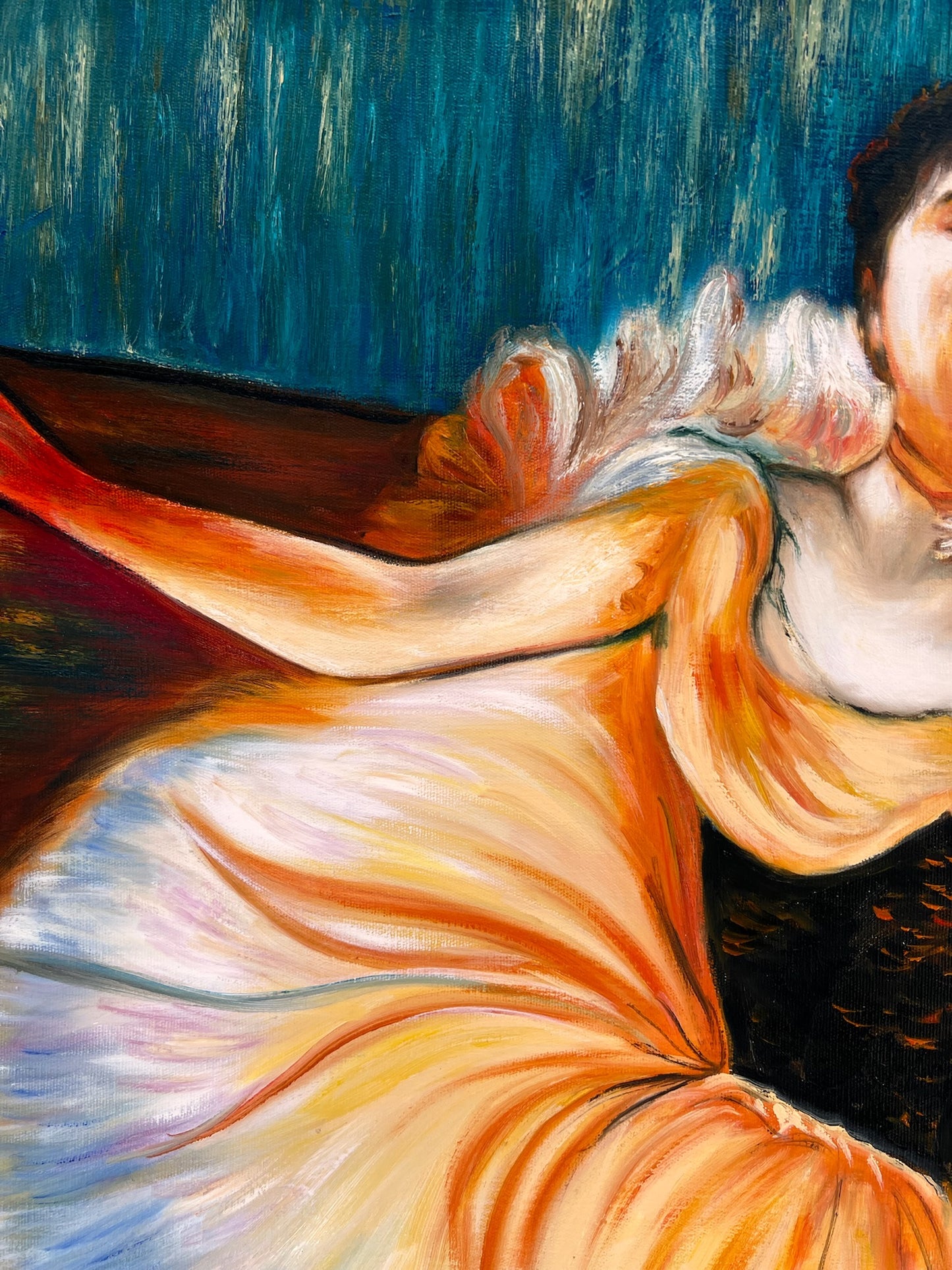 Ballerine – Peinture à l'huile impressionniste peinte à la main sur toile (60 × 80 cm)