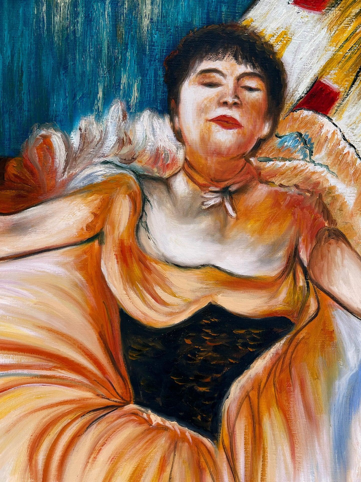 Ballerine – Peinture à l'huile impressionniste peinte à la main sur toile (60 × 80 cm)