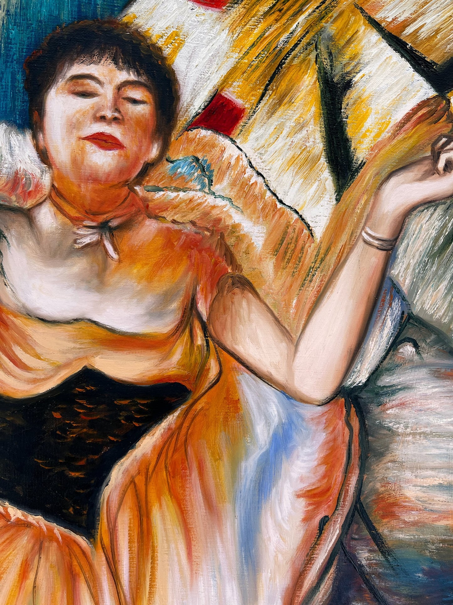 Ballerine – Peinture à l'huile impressionniste peinte à la main sur toile (60 × 80 cm)