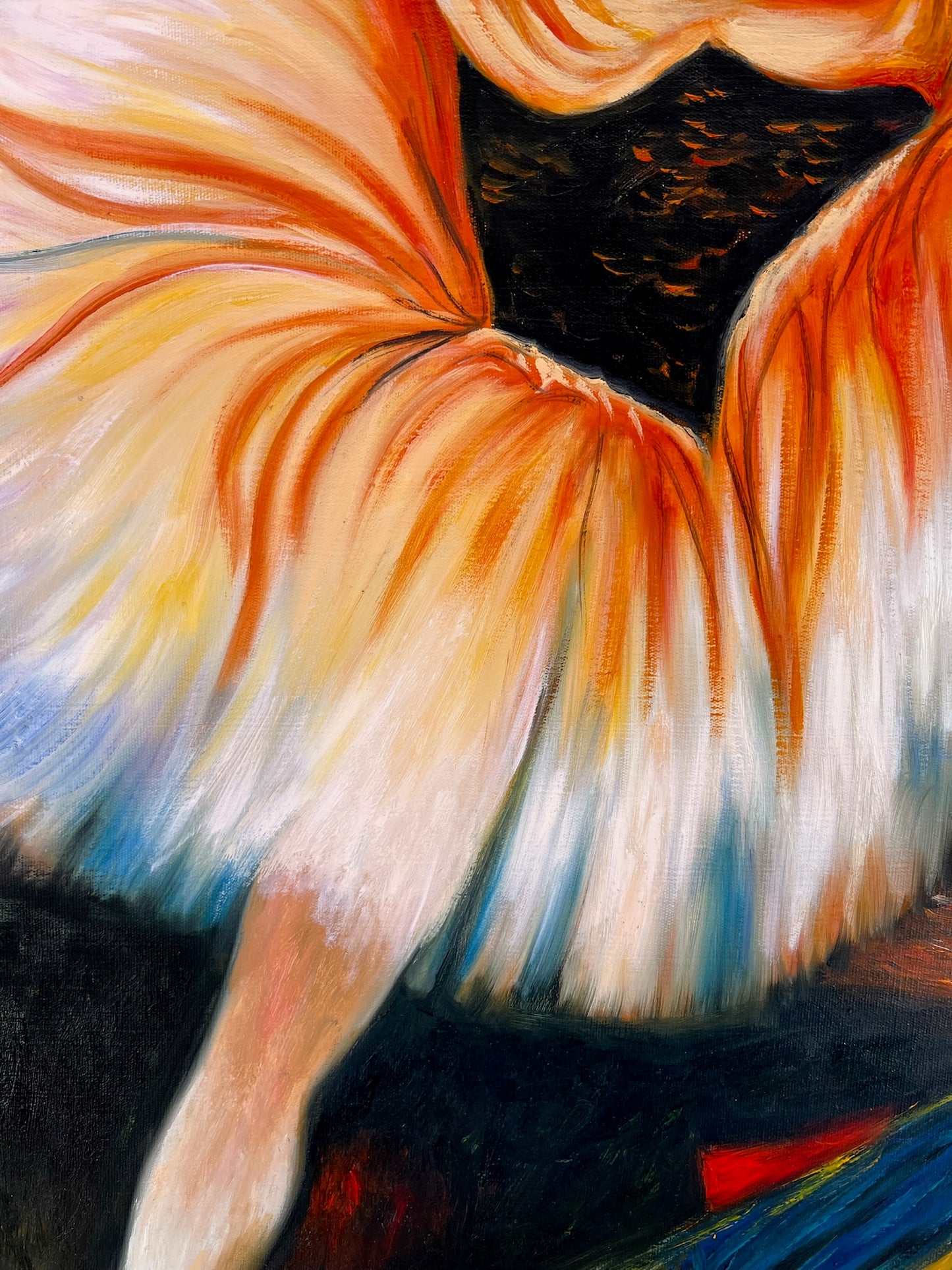 Ballerine – Peinture à l'huile impressionniste peinte à la main sur toile (60 × 80 cm)