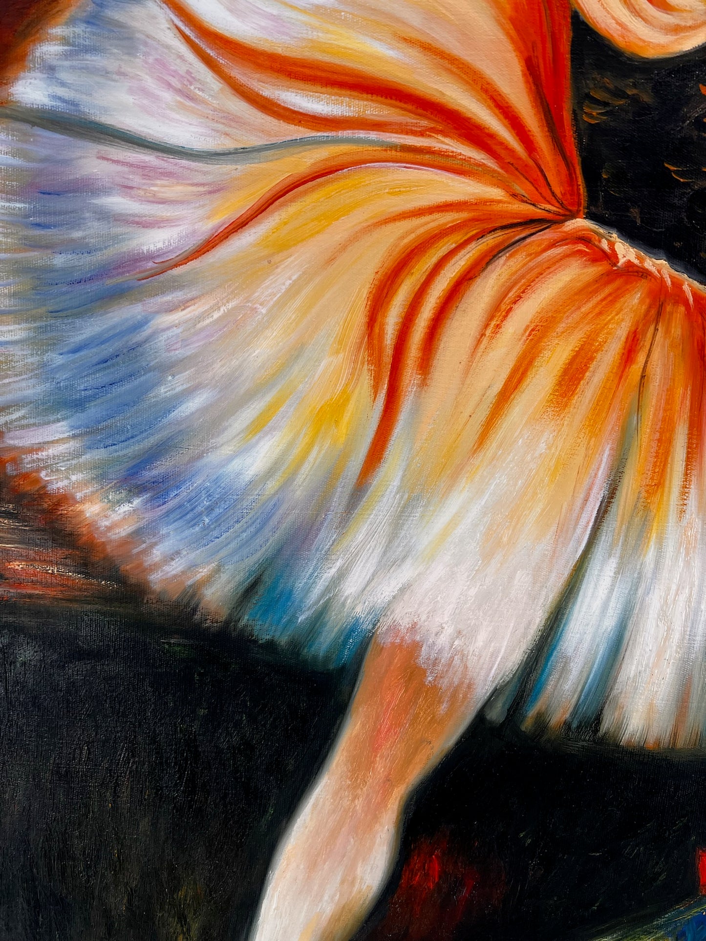 Ballerine – Peinture à l'huile impressionniste peinte à la main sur toile (60 × 80 cm)