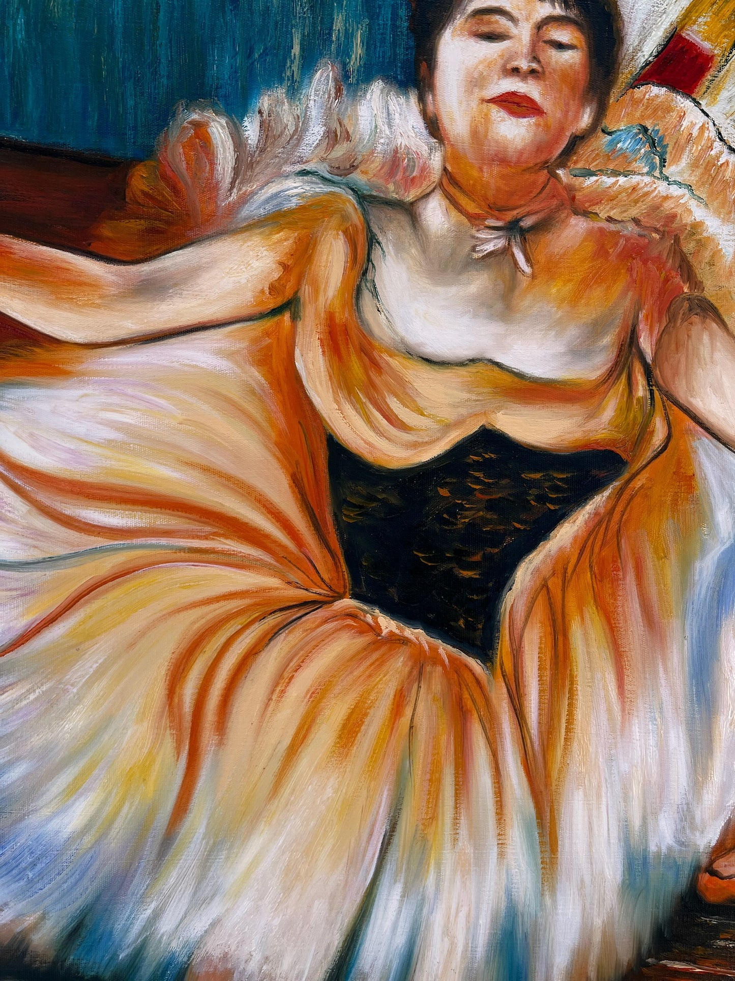 Ballerine – Peinture à l'huile impressionniste peinte à la main sur toile (60 × 80 cm)