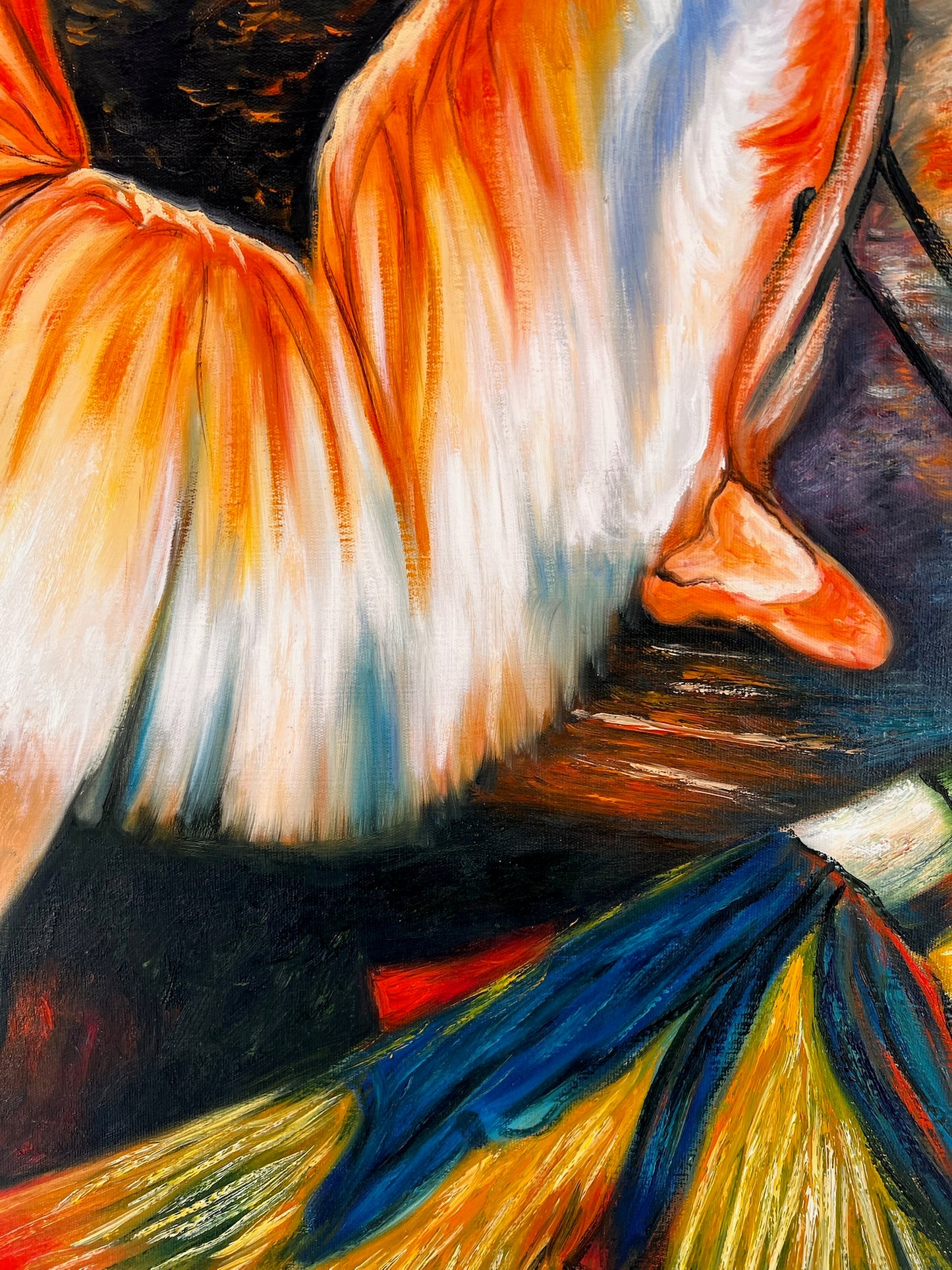 Ballerine – Peinture à l'huile impressionniste peinte à la main sur toile (60 × 80 cm)