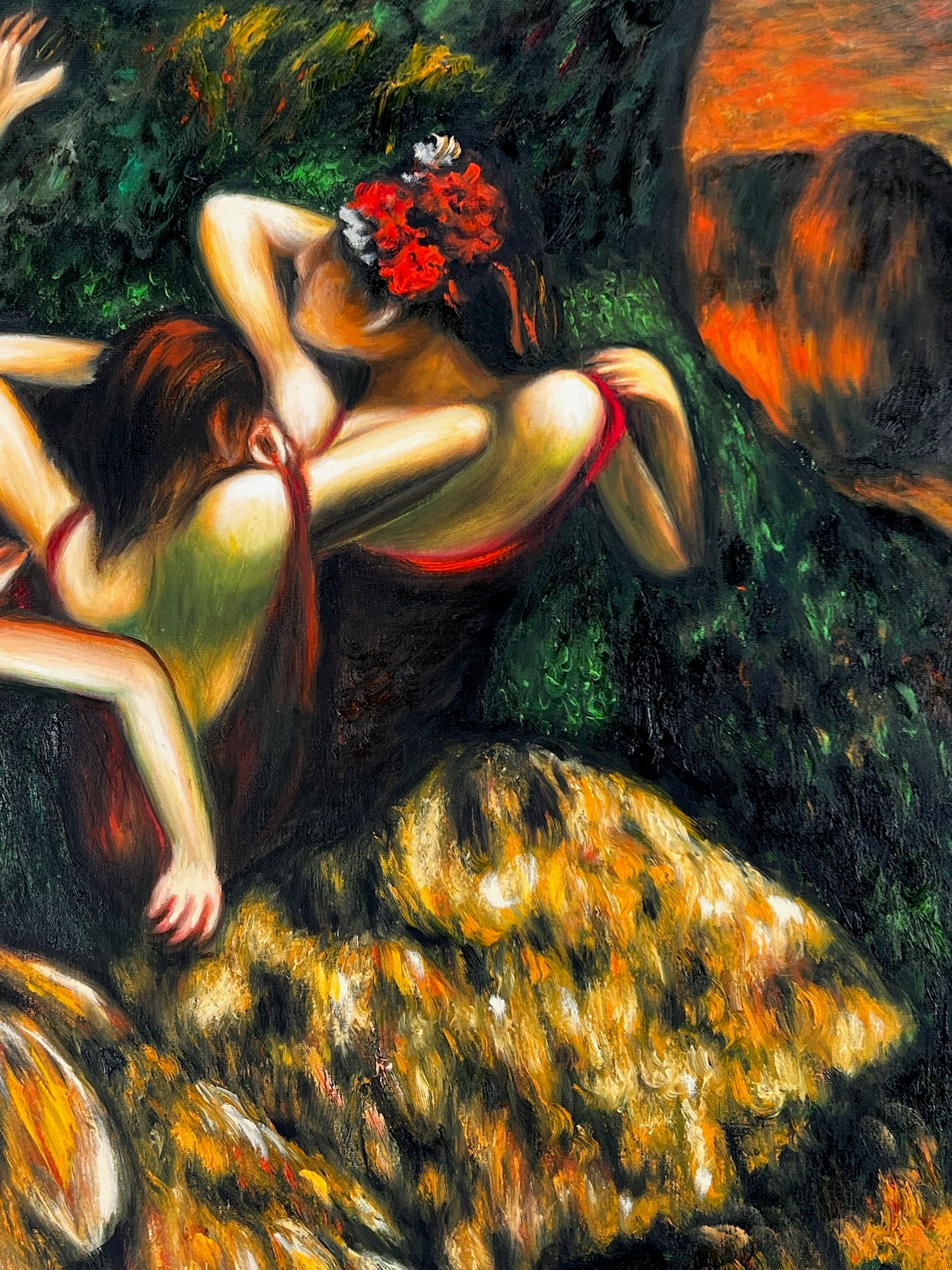 Les Danseurs au Soleil – Peinture à l'huile impressionniste sur toile peinte à la main (60 × 80 cm)