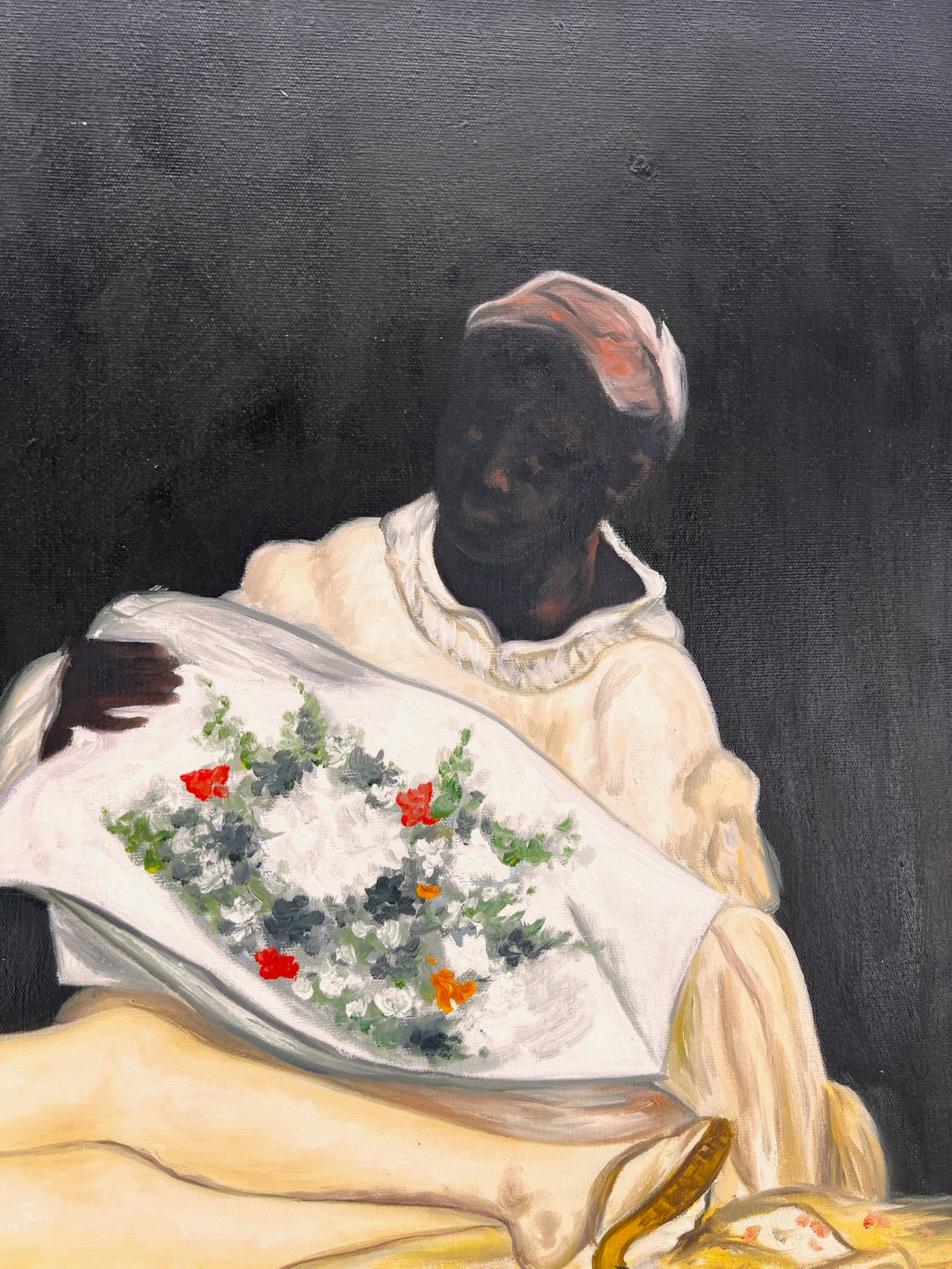 Olympia – Peinture à l'huile réaliste peinte à la main sur toile (64 × 80 cm)