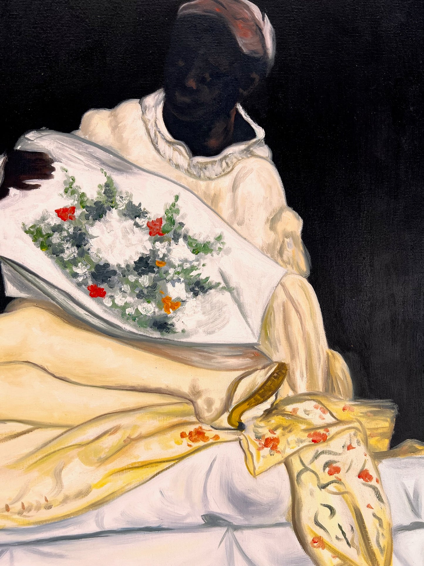 Olympia – Peinture à l'huile réaliste peinte à la main sur toile (64 × 80 cm)