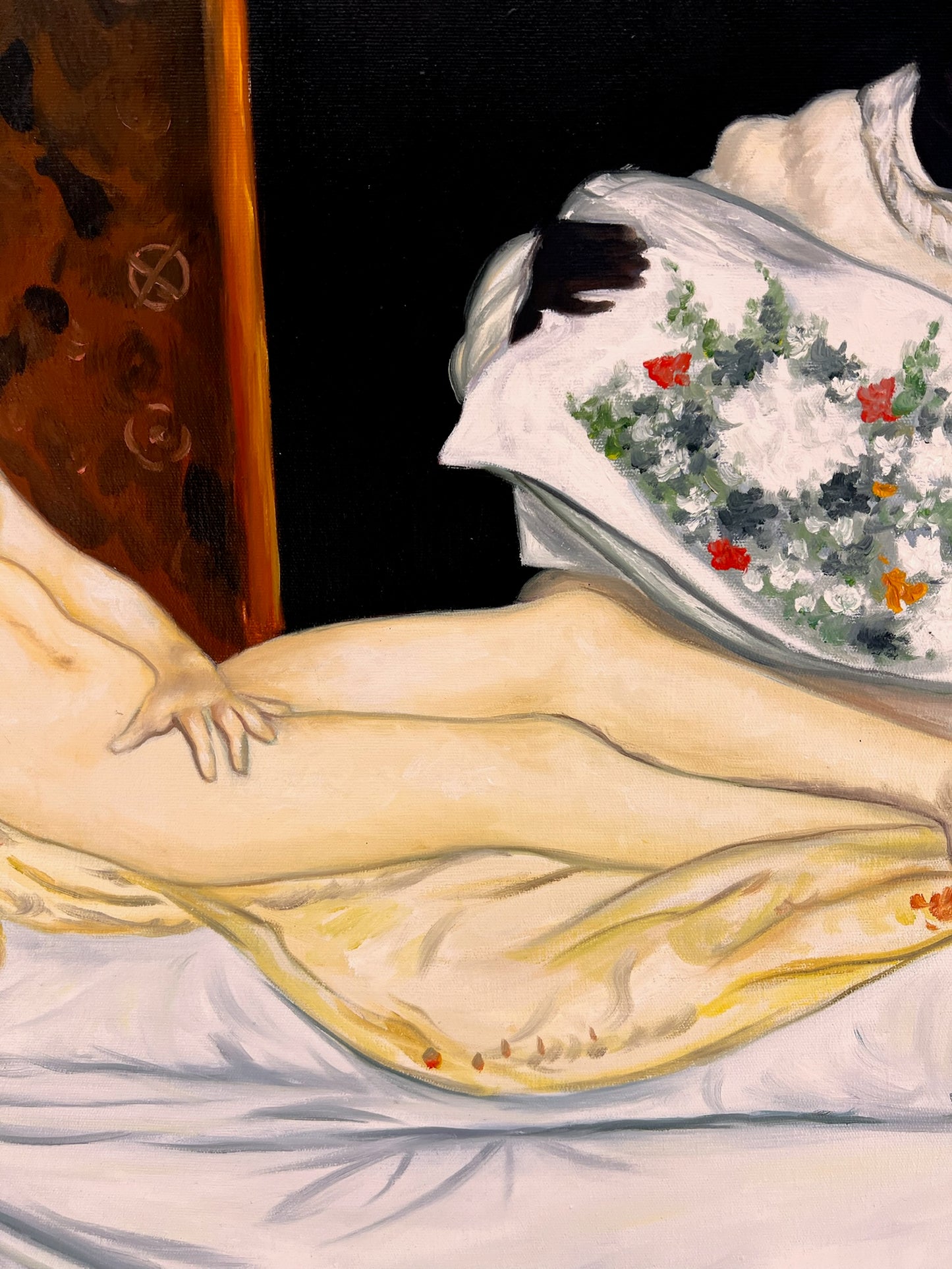 Olympia – Peinture à l'huile réaliste peinte à la main sur toile (64 × 80 cm)