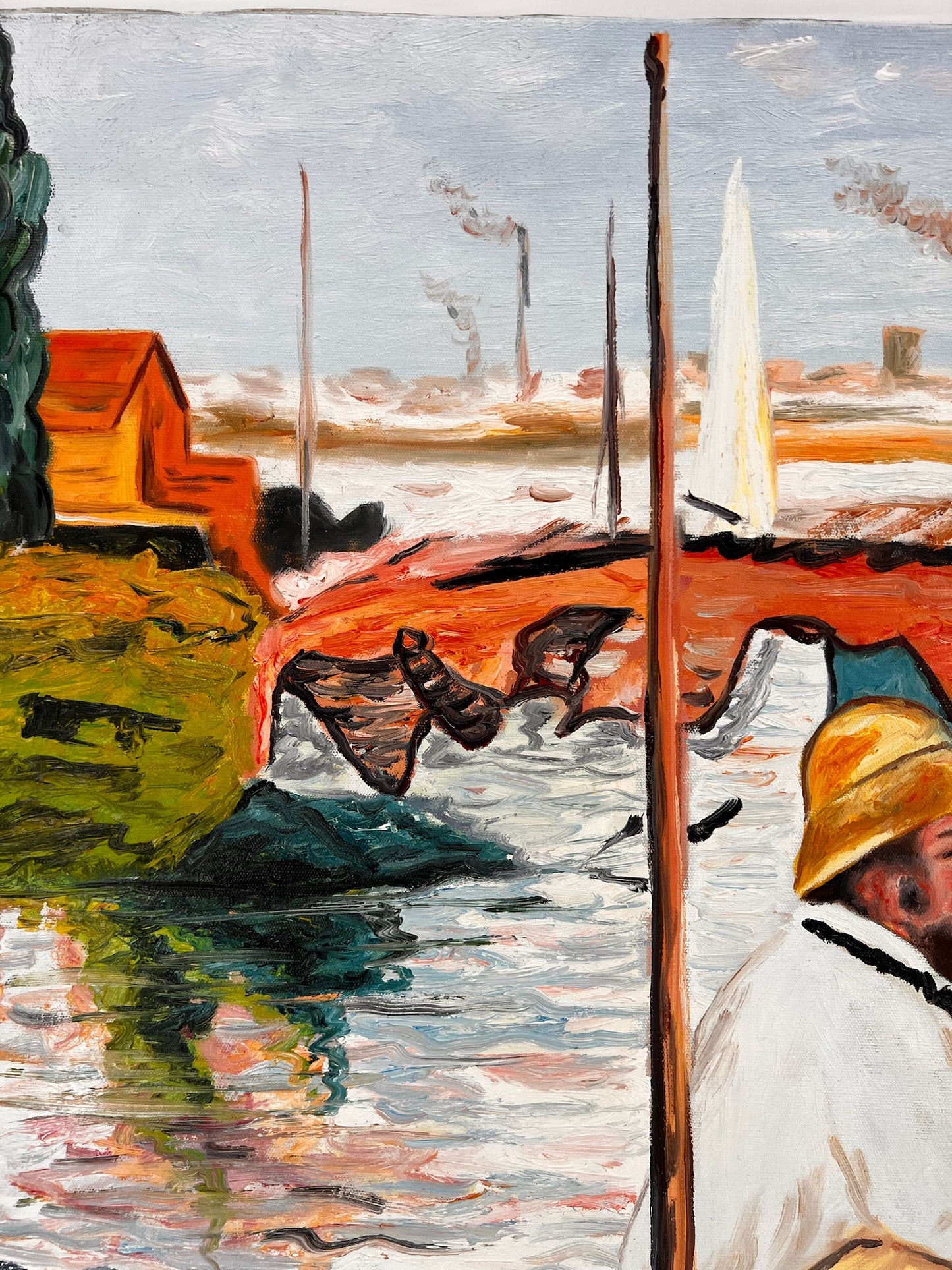 Claude Monet – Dejeuner sur l’herbe (impressionniste) – Huile sur toile peinte à la main (64 × 80 cm) – Encadrée sur toile