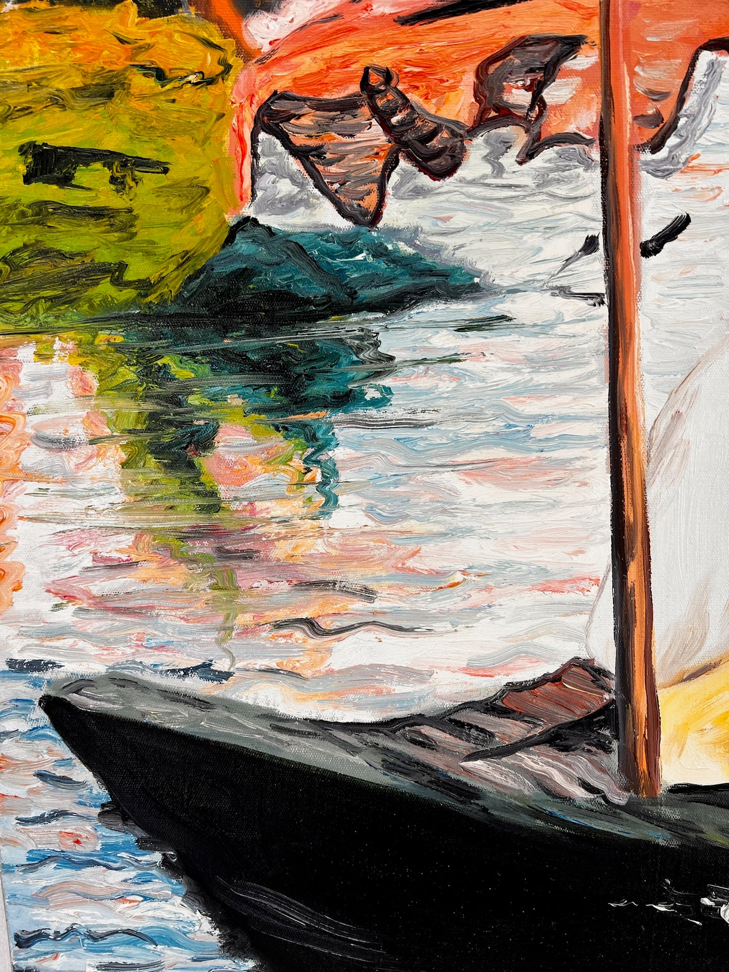 Claude Monet – Dejeuner sur l’herbe (impressionniste) – Huile sur toile peinte à la main (64 × 80 cm) – Encadrée sur toile